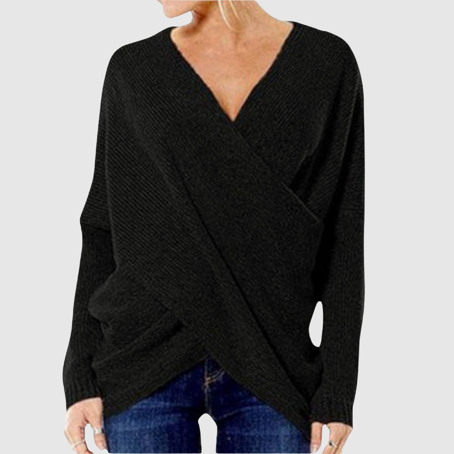 Nora – Sweter z efektem kopertowym