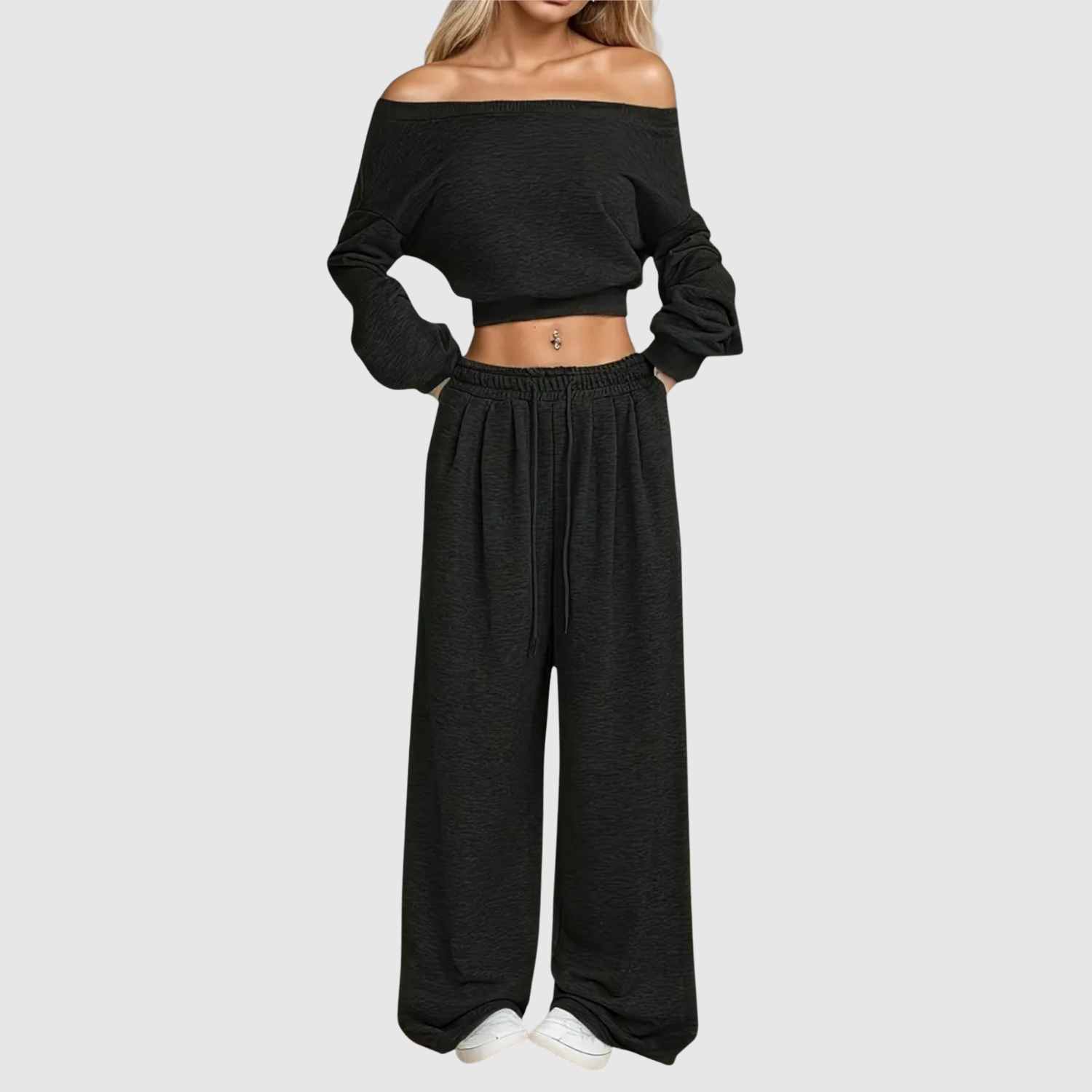 Natálie – Dwuczęściowy kombinezon w czarnej elegancji