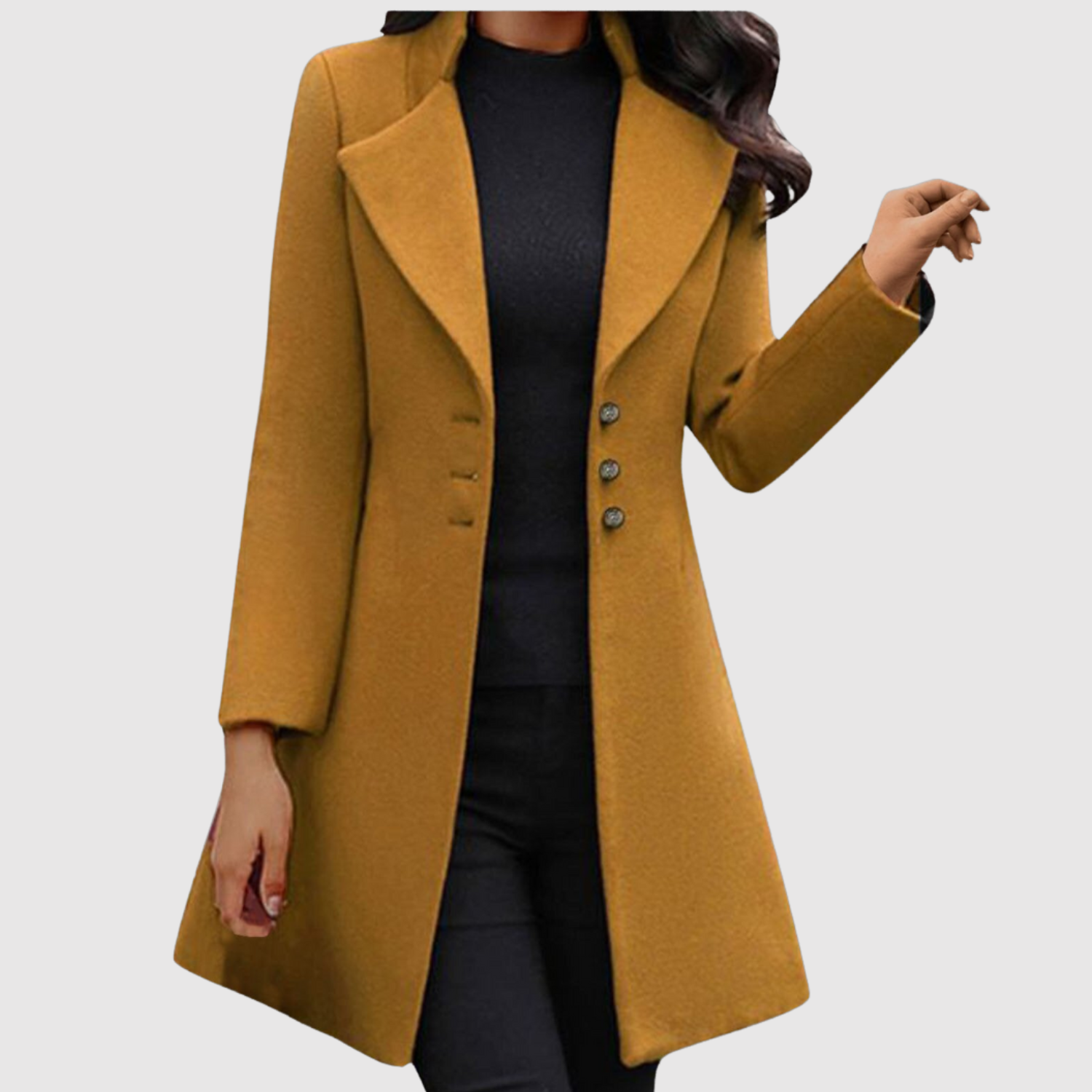 Jelena - Elegancki płaszcz damski z guzikami