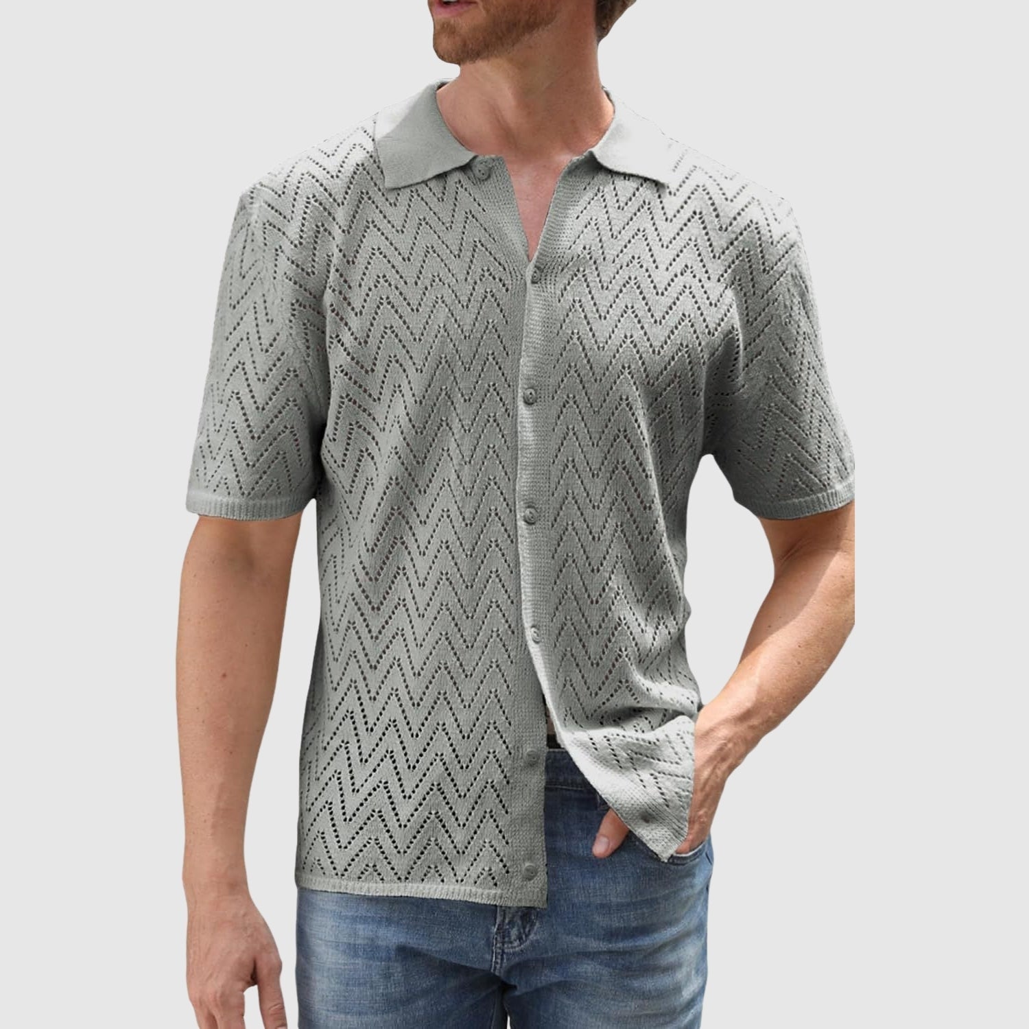 Adrian – Sweter w wzór zygzak