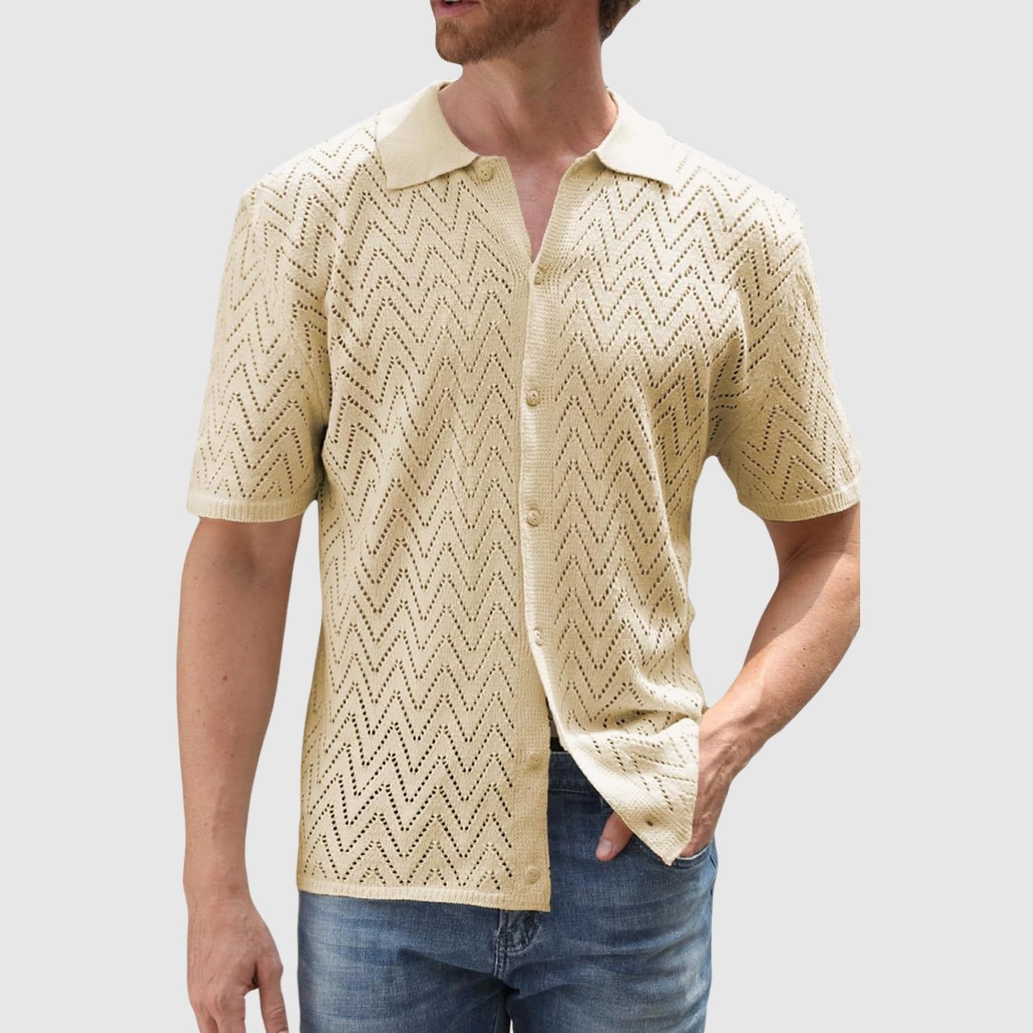 Adrian – Sweter w wzór zygzak