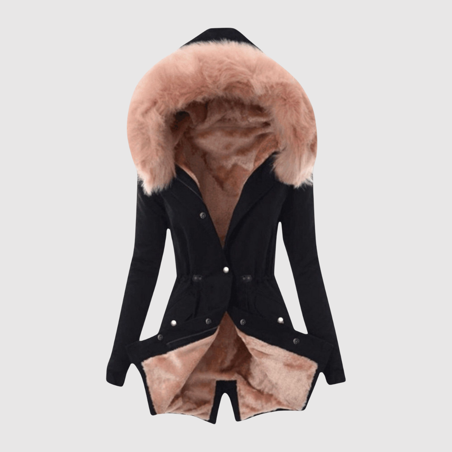 Jelena – Asymetryczna kurtka z sztucznej skóry z pasowymi szwami