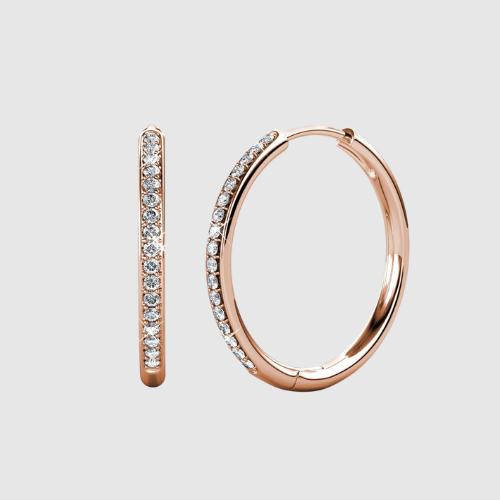 Elisa – Klasyczne okrągłe kolczyki z kryształami