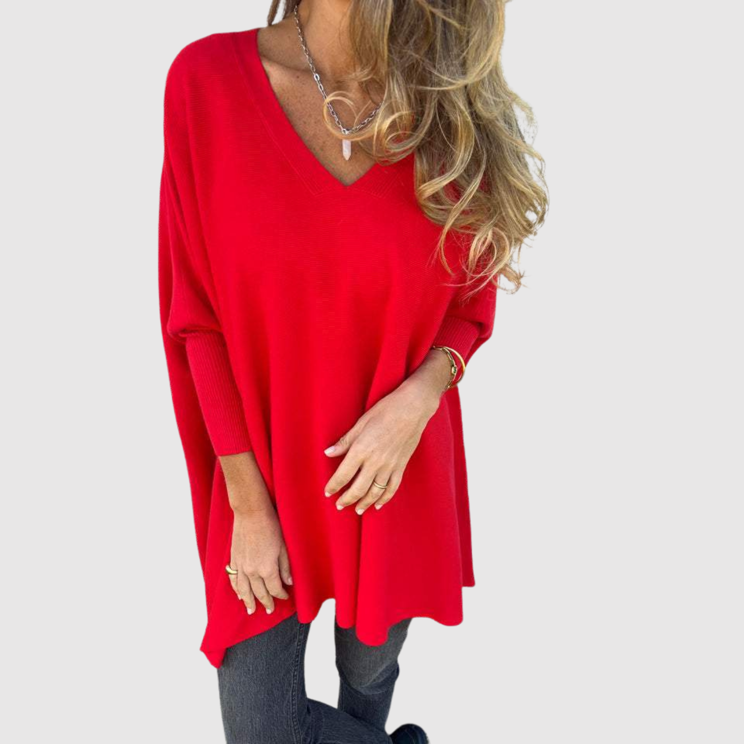 Nora – Elegancki sweter z dekoltem w kształcie V