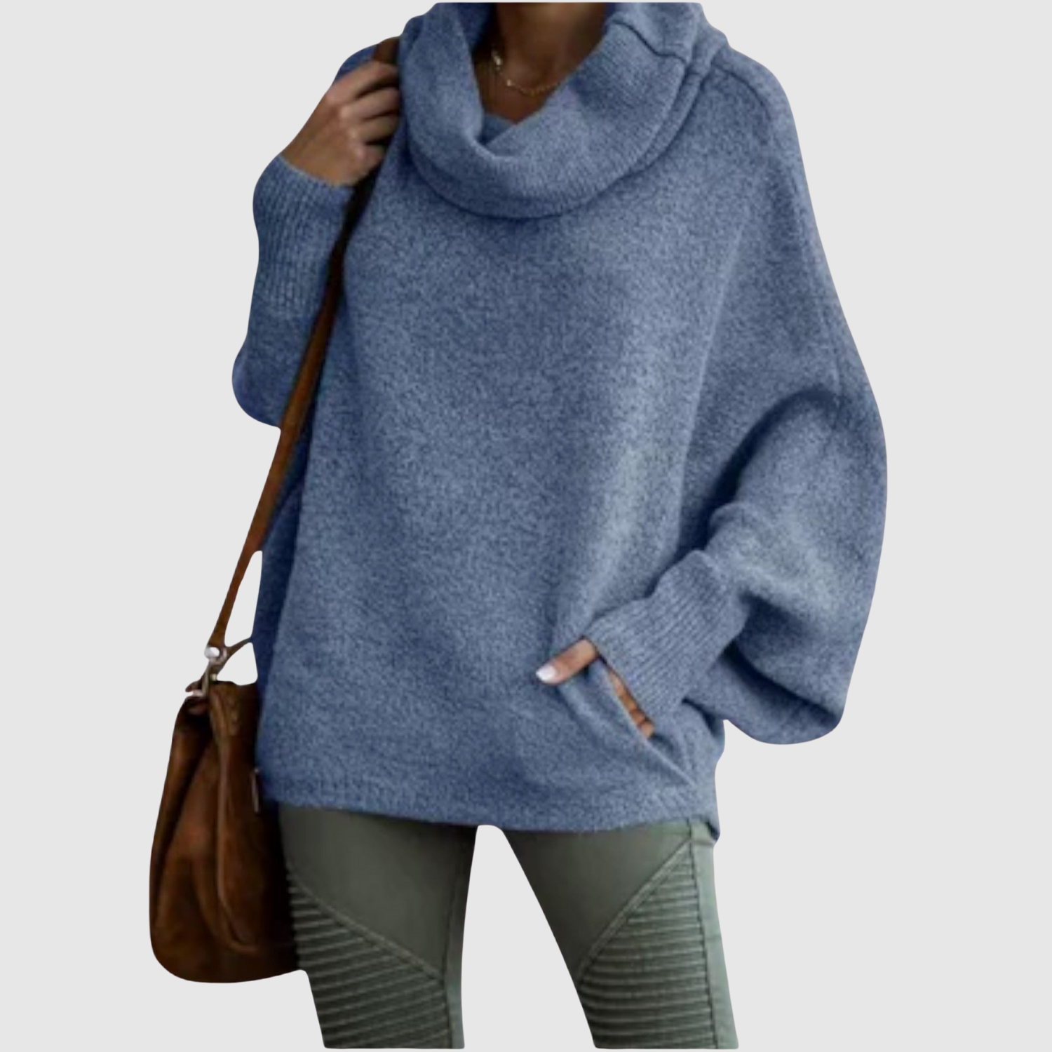 Nora – Hygge dzianina z luźnym kołnierzem