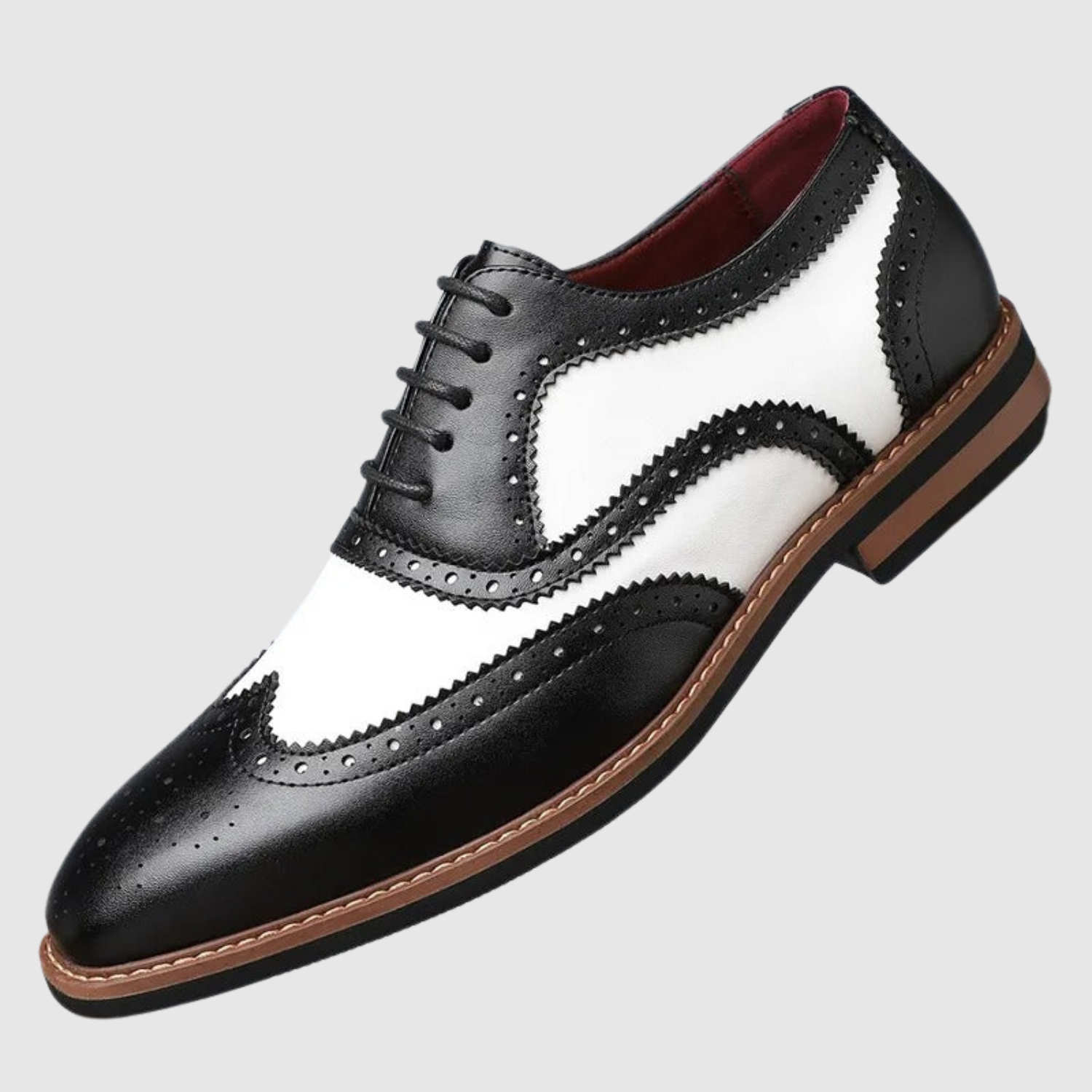 Viktor – Męskie buty z dwukolorowej skóry z haftowanymi detalami