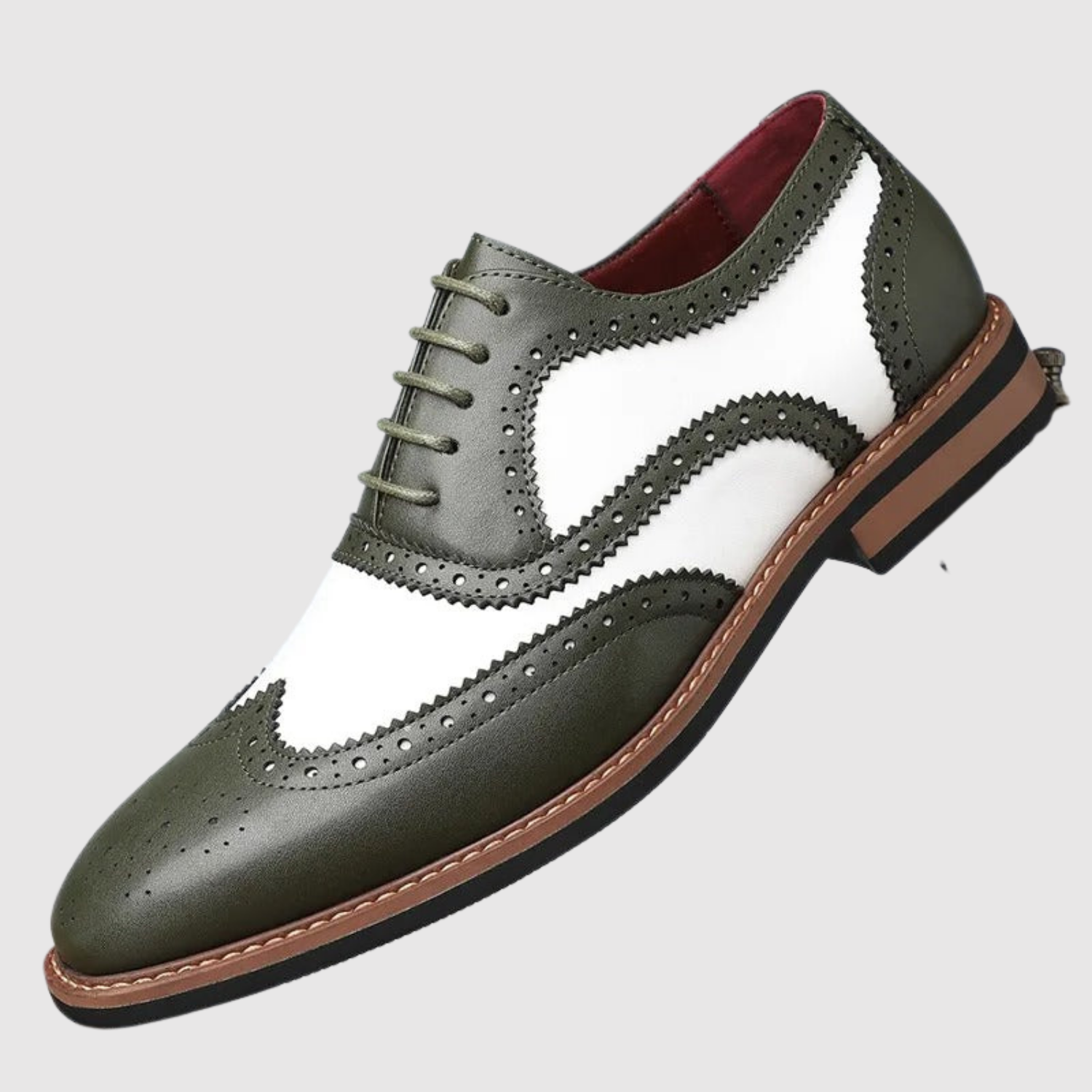 Viktor – Męskie buty z dwukolorowej skóry z haftowanymi detalami