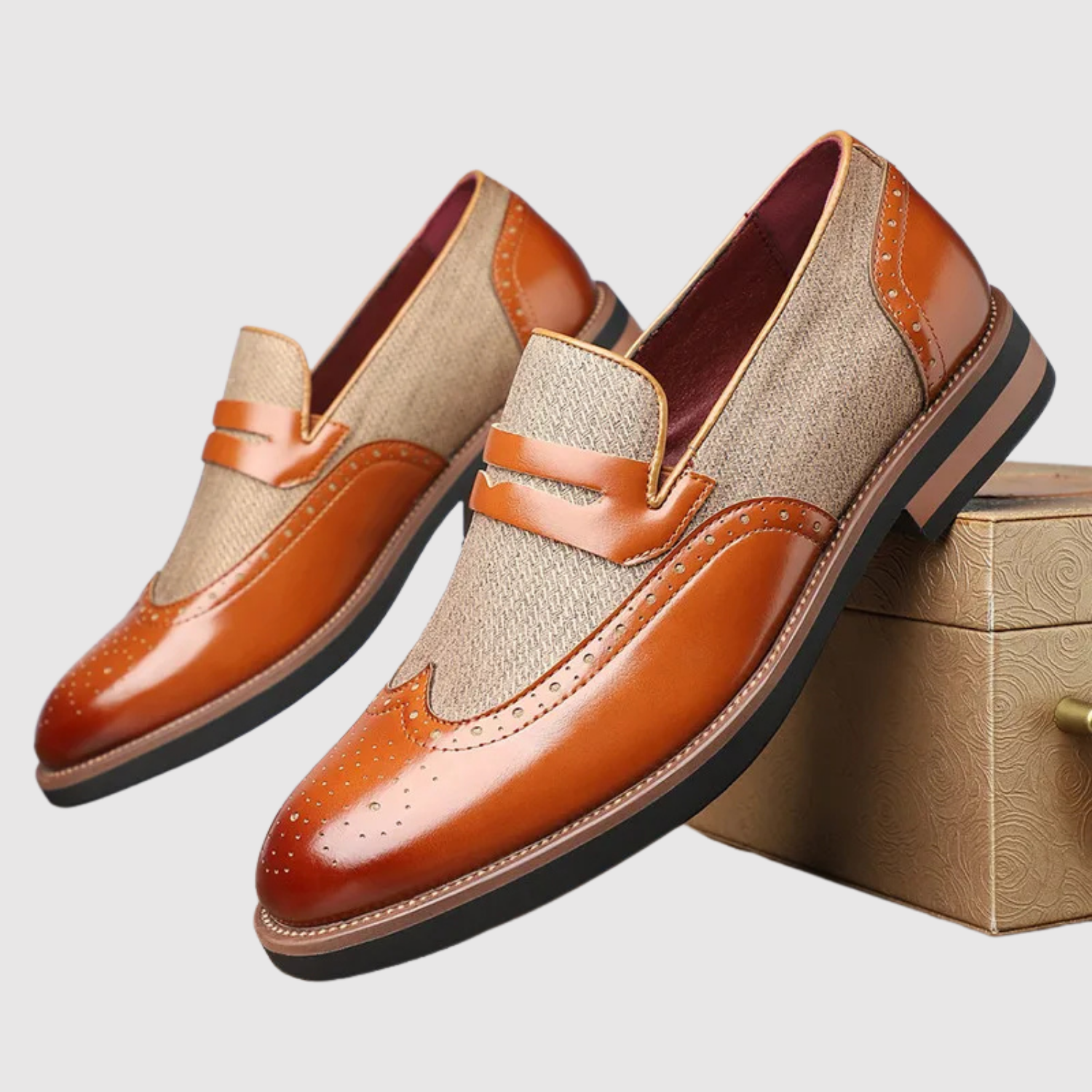 Viktor – Skórzane loafersy z metalową klamrą