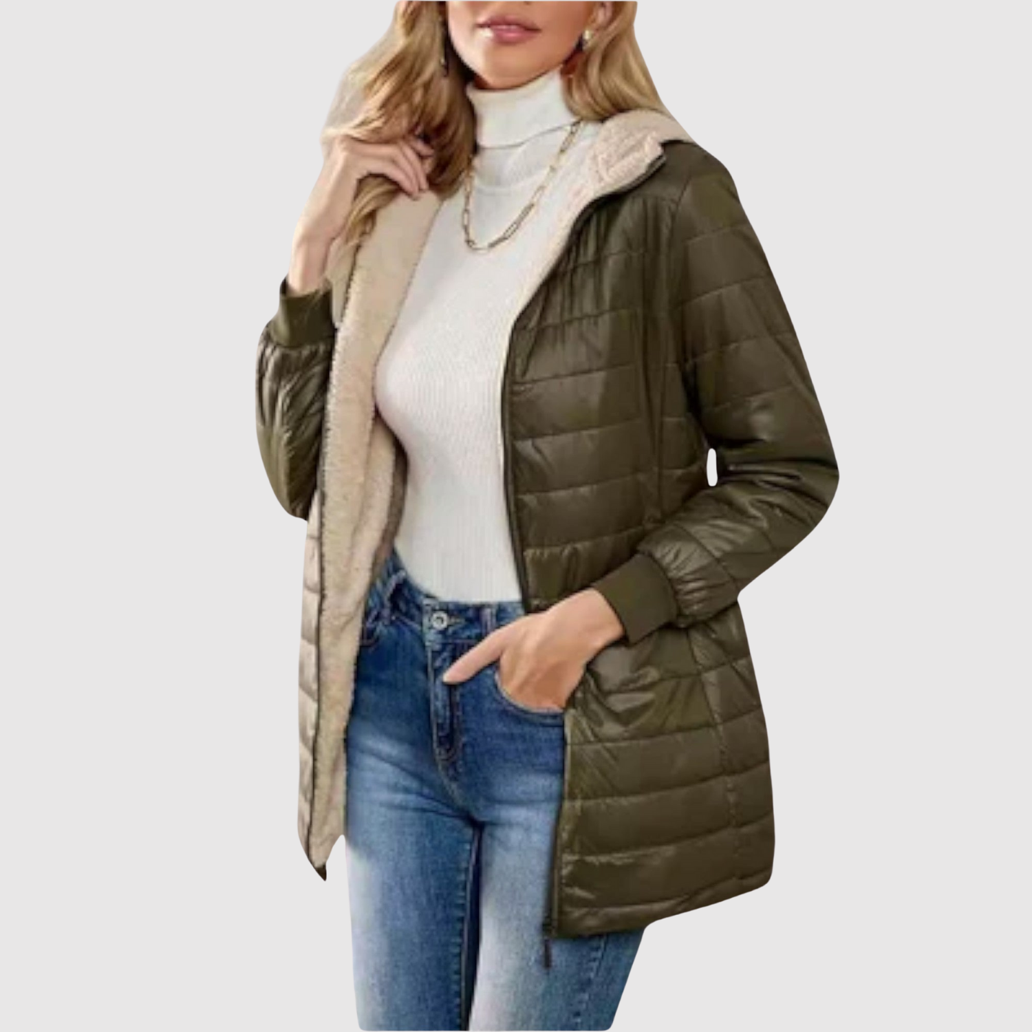 Jelena – Lekka kurtka polyesterowa z kapturem