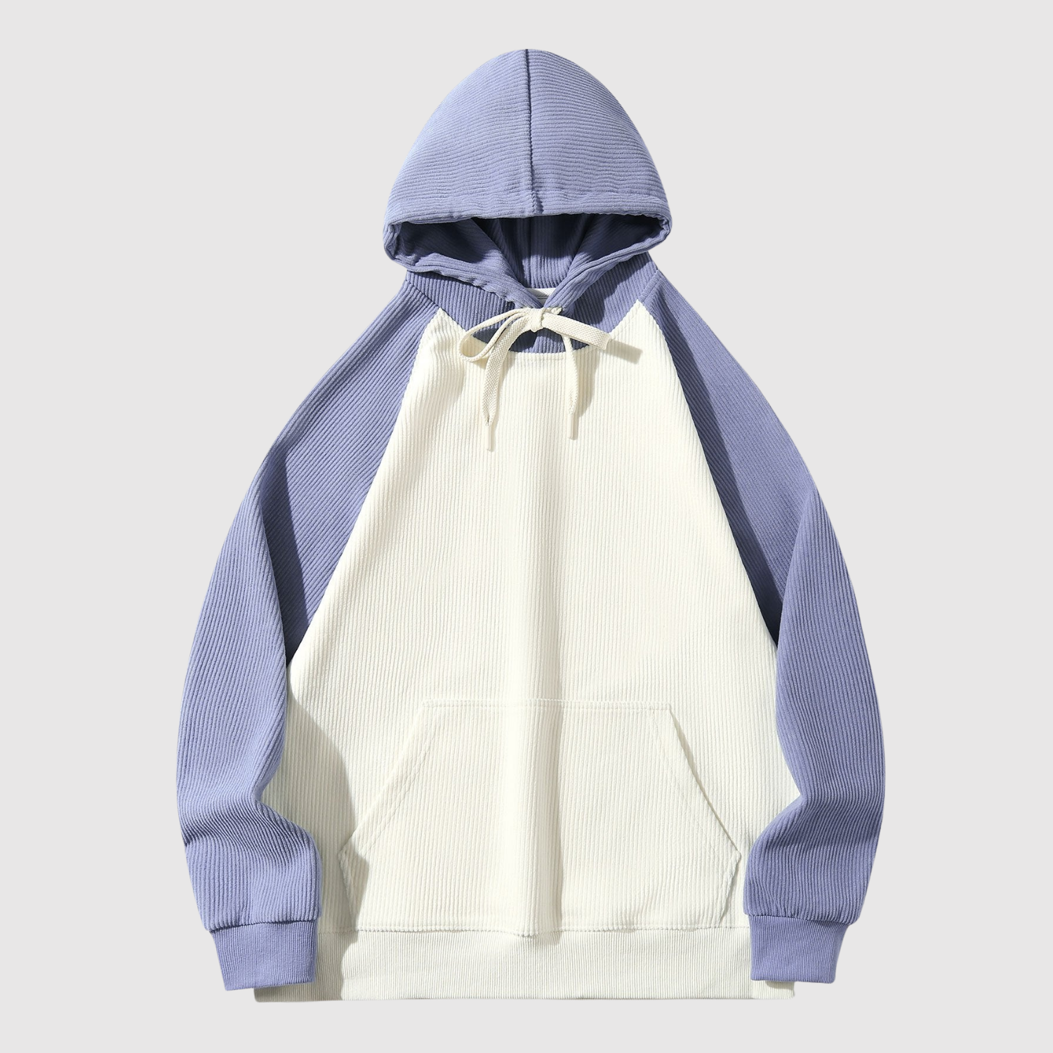 Daniel – Bluza z kolorowym blokiem i rybną strukturą