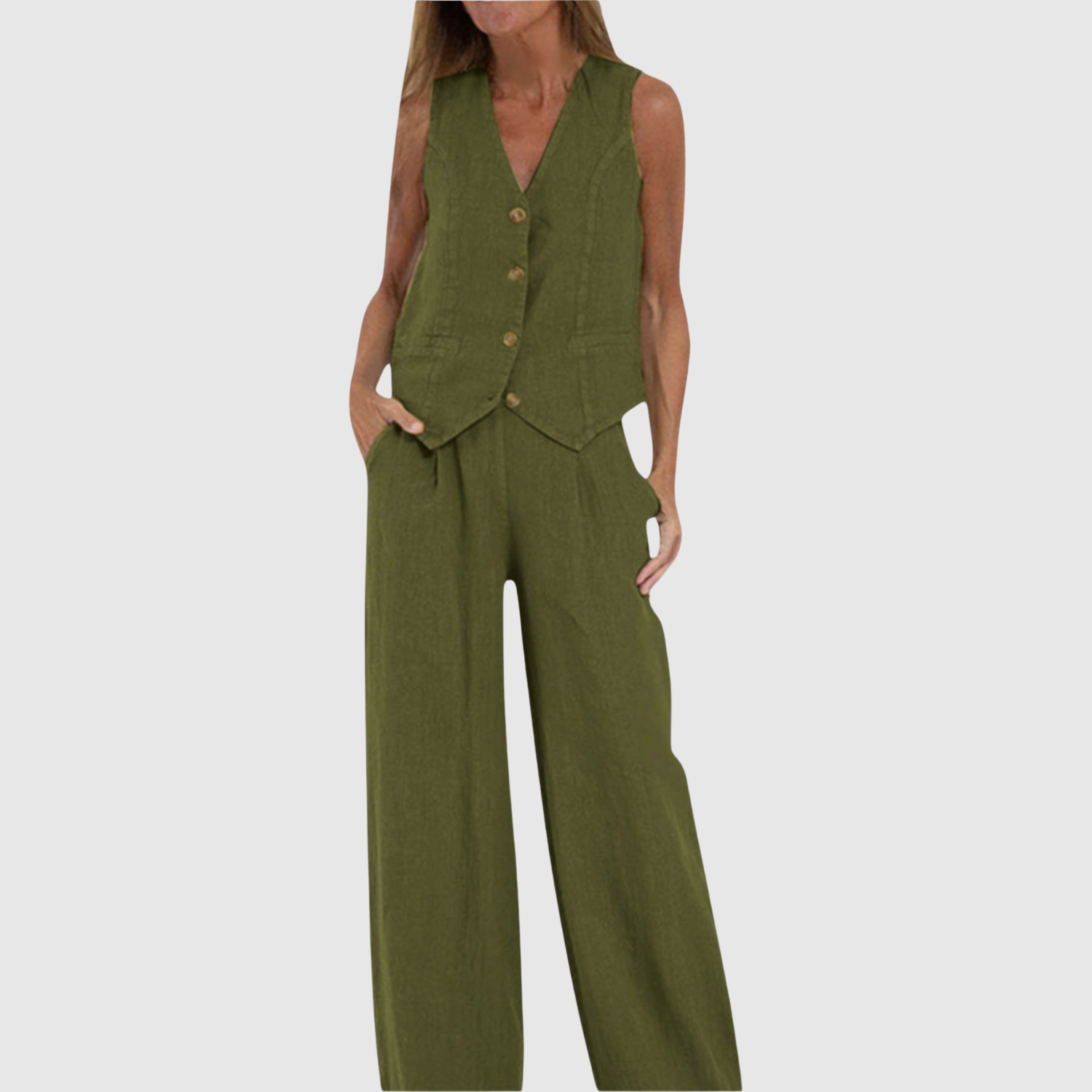 Natálie – Komplet bezramienny z lekkiego materiału