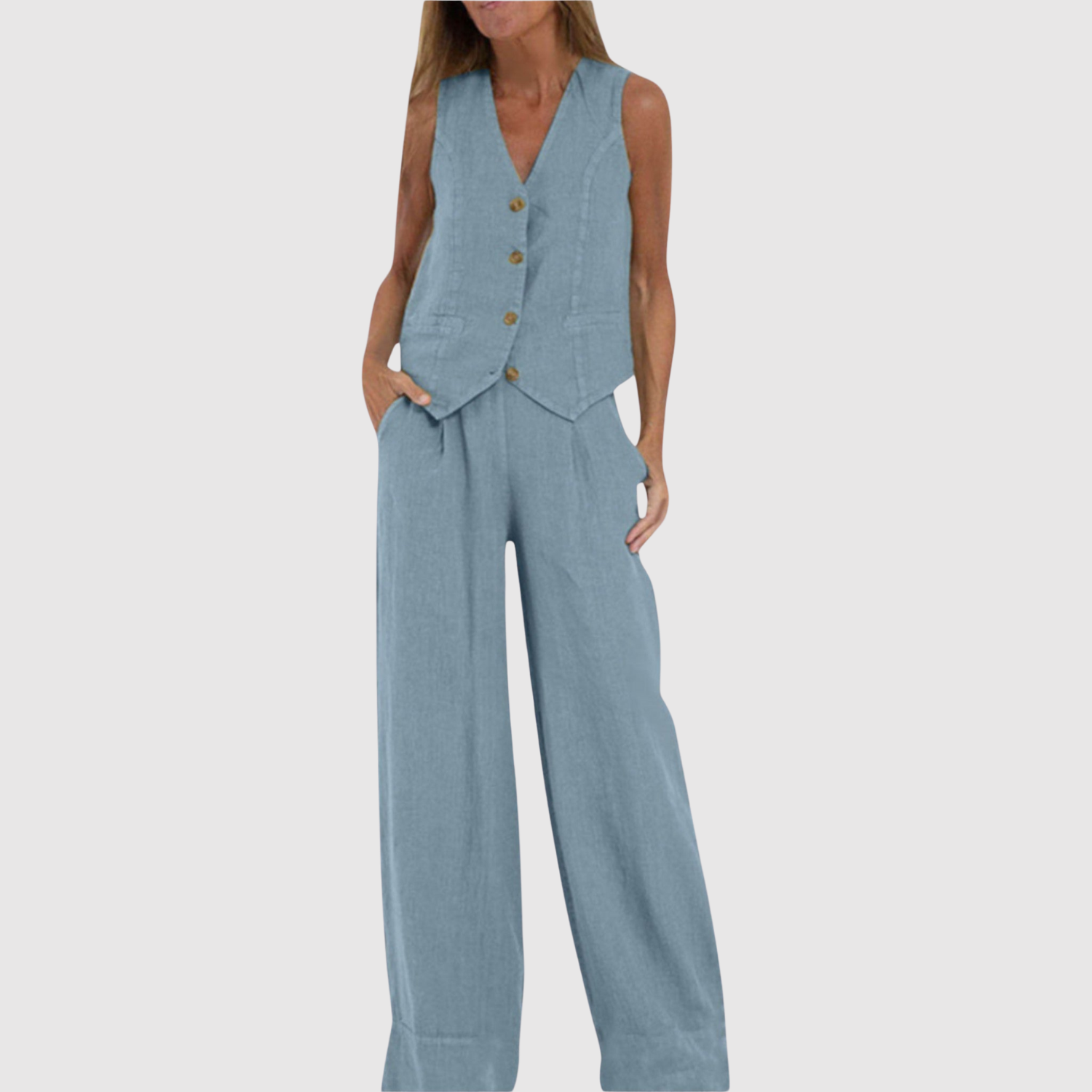 Natálie – Komplet bezramienny z lekkiego materiału