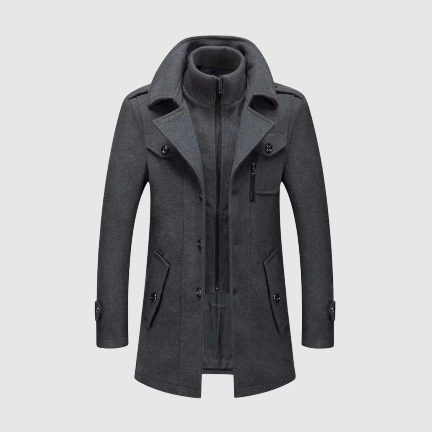 Marek - Nowoczesny wełniany płaszcz