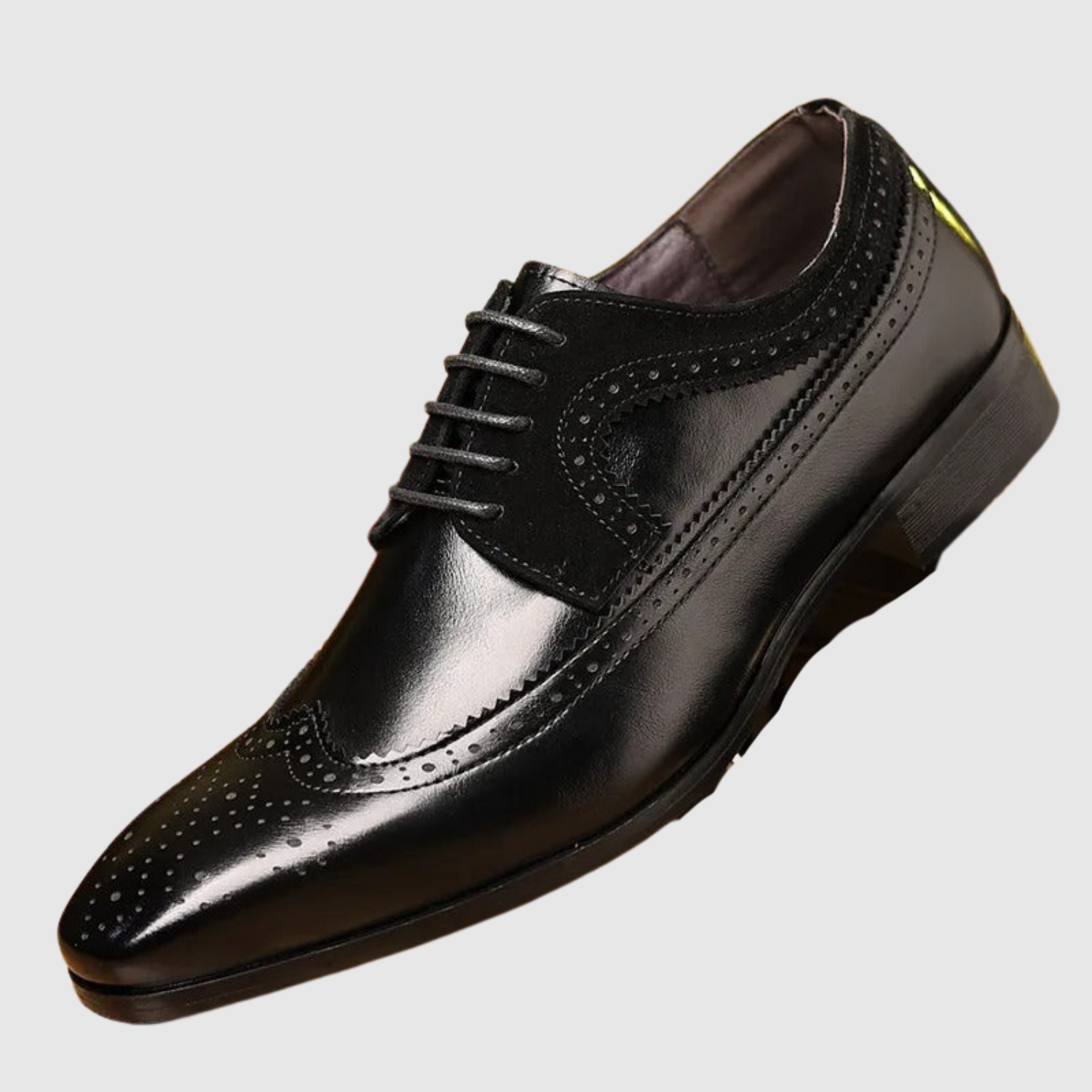 Viktor – Klasyczne męskie skórzane buty z haftowanymi detalami