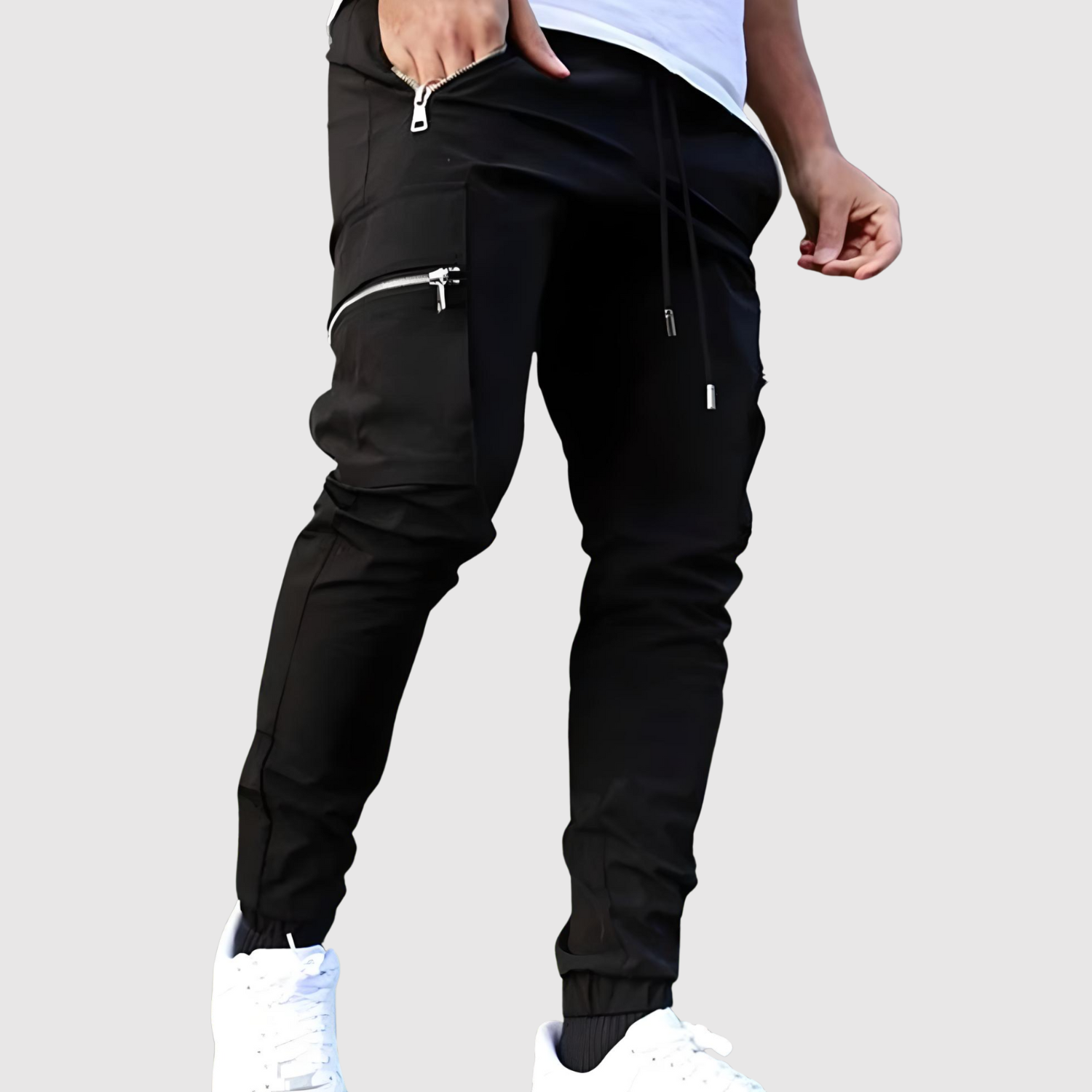 Leo – Męskie spodnie dresowe z kieszeniami na zamek