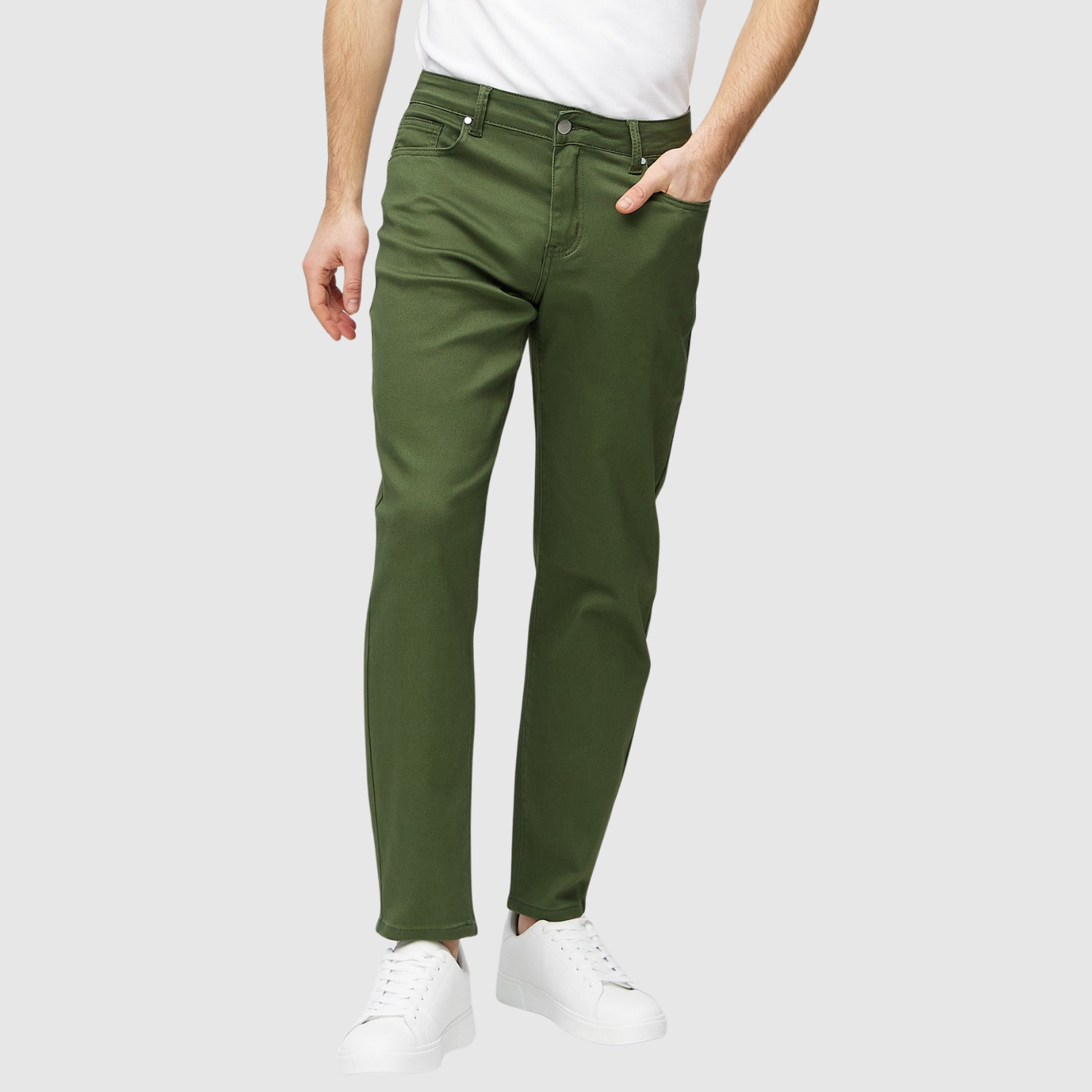 Bruno – Dżinsy o normalnym kroju w zielonym