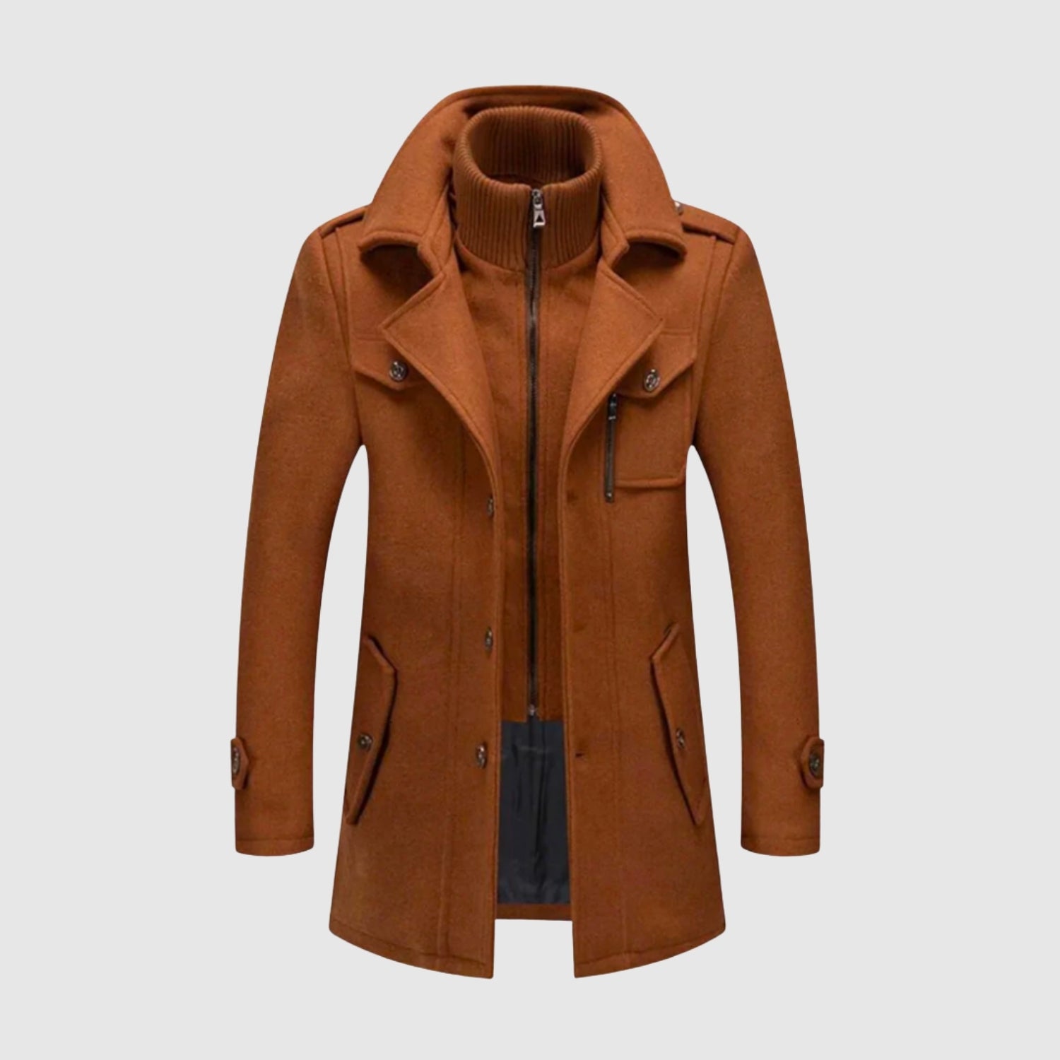 Marek - Nowoczesny wełniany płaszcz