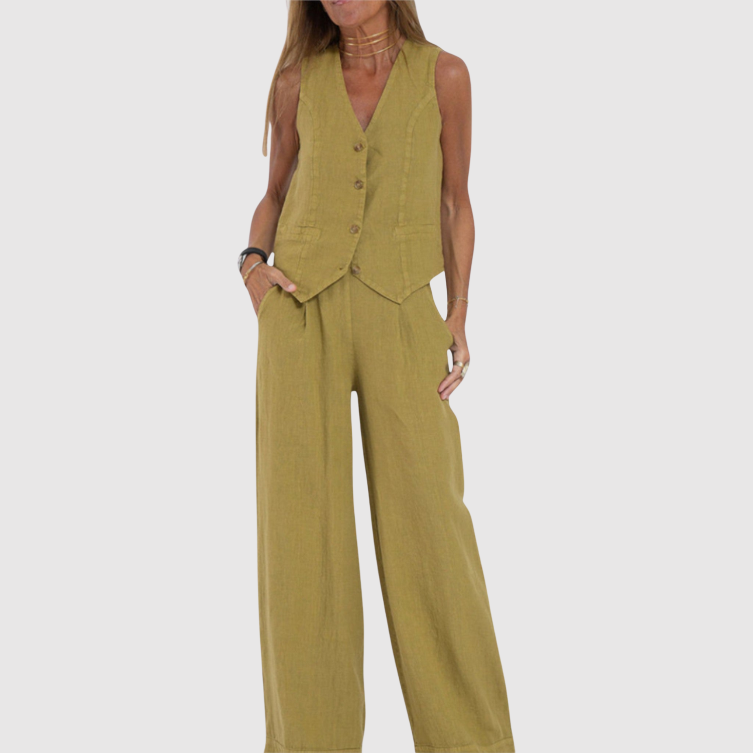 Natálie – Komplet bezramienny z lekkiego materiału