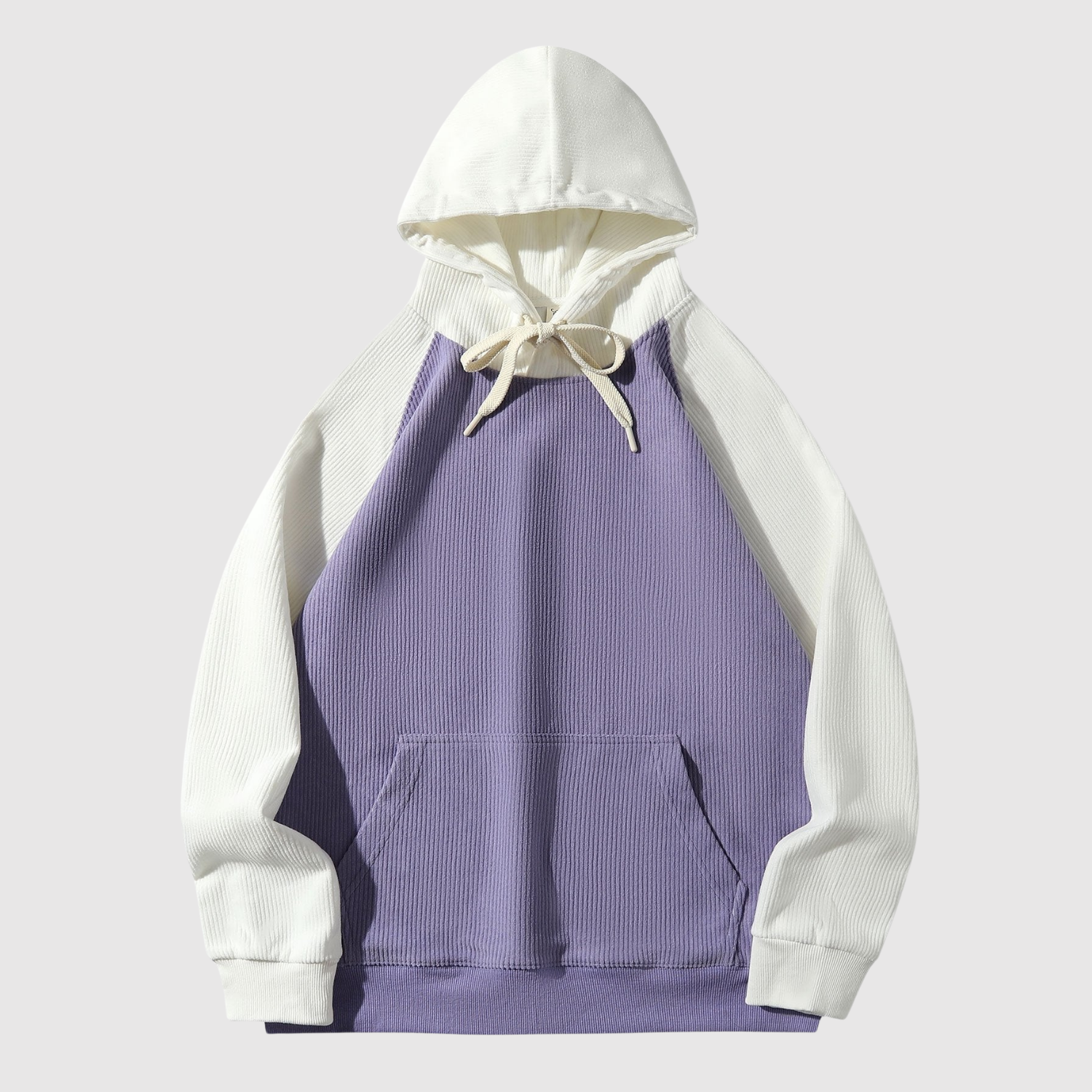 Daniel – Bluza z kolorowym blokiem i rybną strukturą