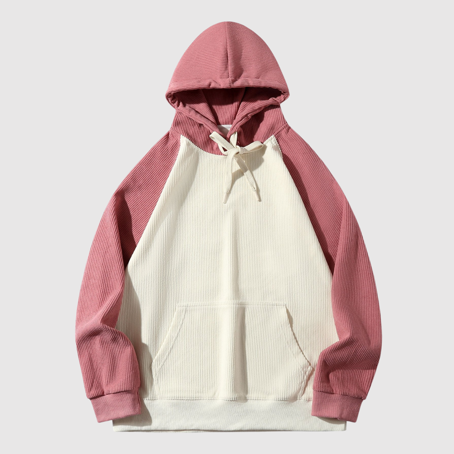 Daniel – Bluza z kolorowym blokiem i rybną strukturą