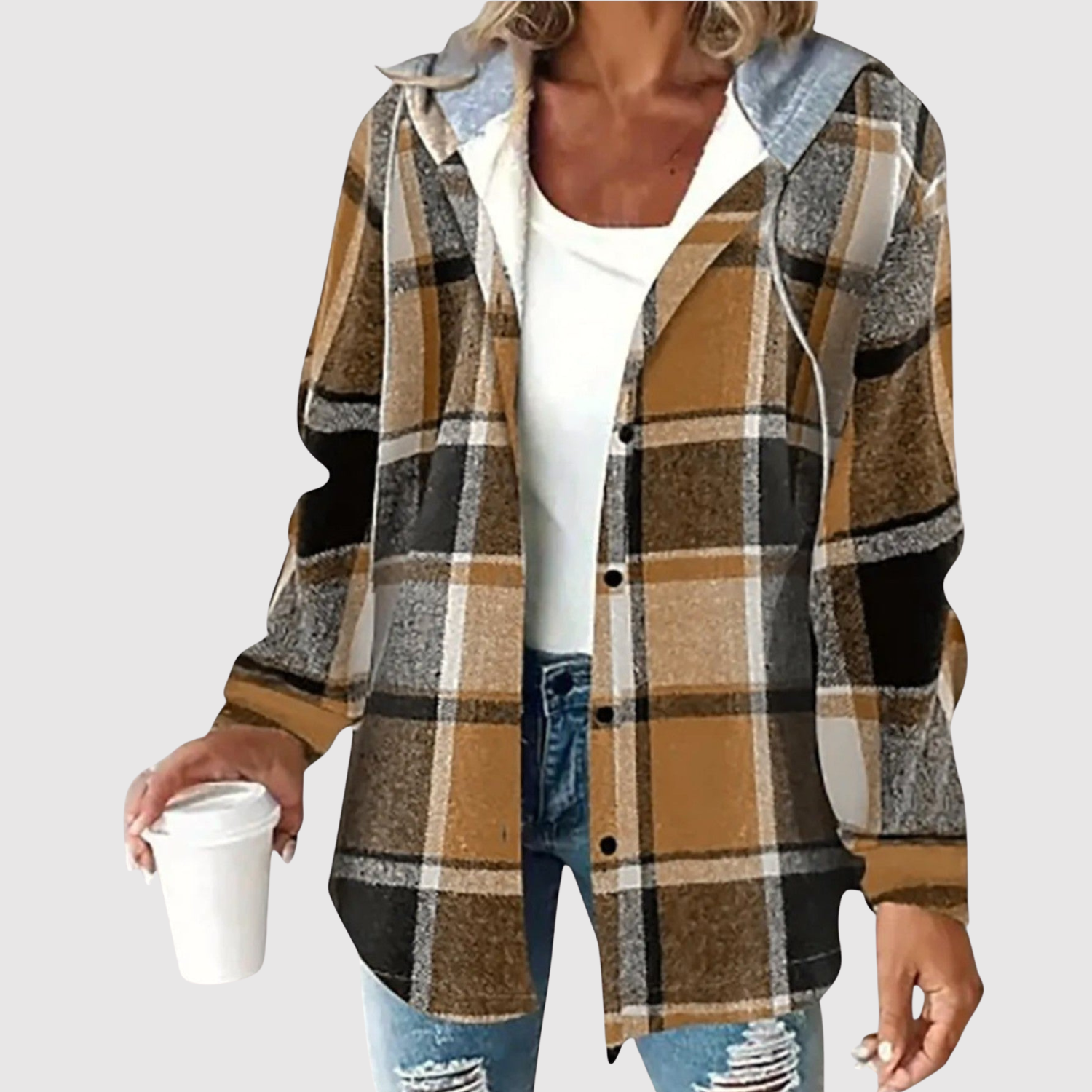 Nina - Nowoczesna damska koszula z kapturem