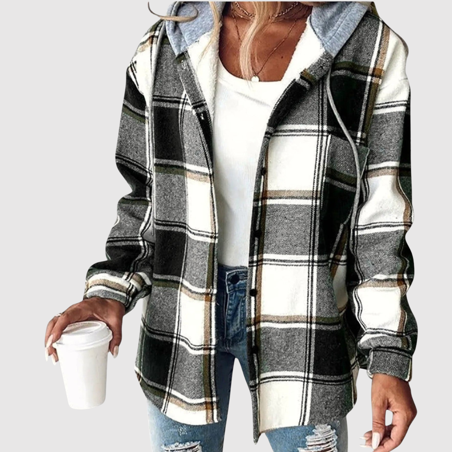 Nina - Nowoczesna damska koszula z kapturem