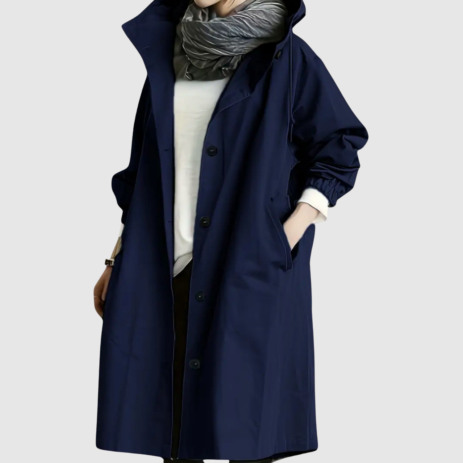 Jelena – Długa lekka kurtka z kapturem