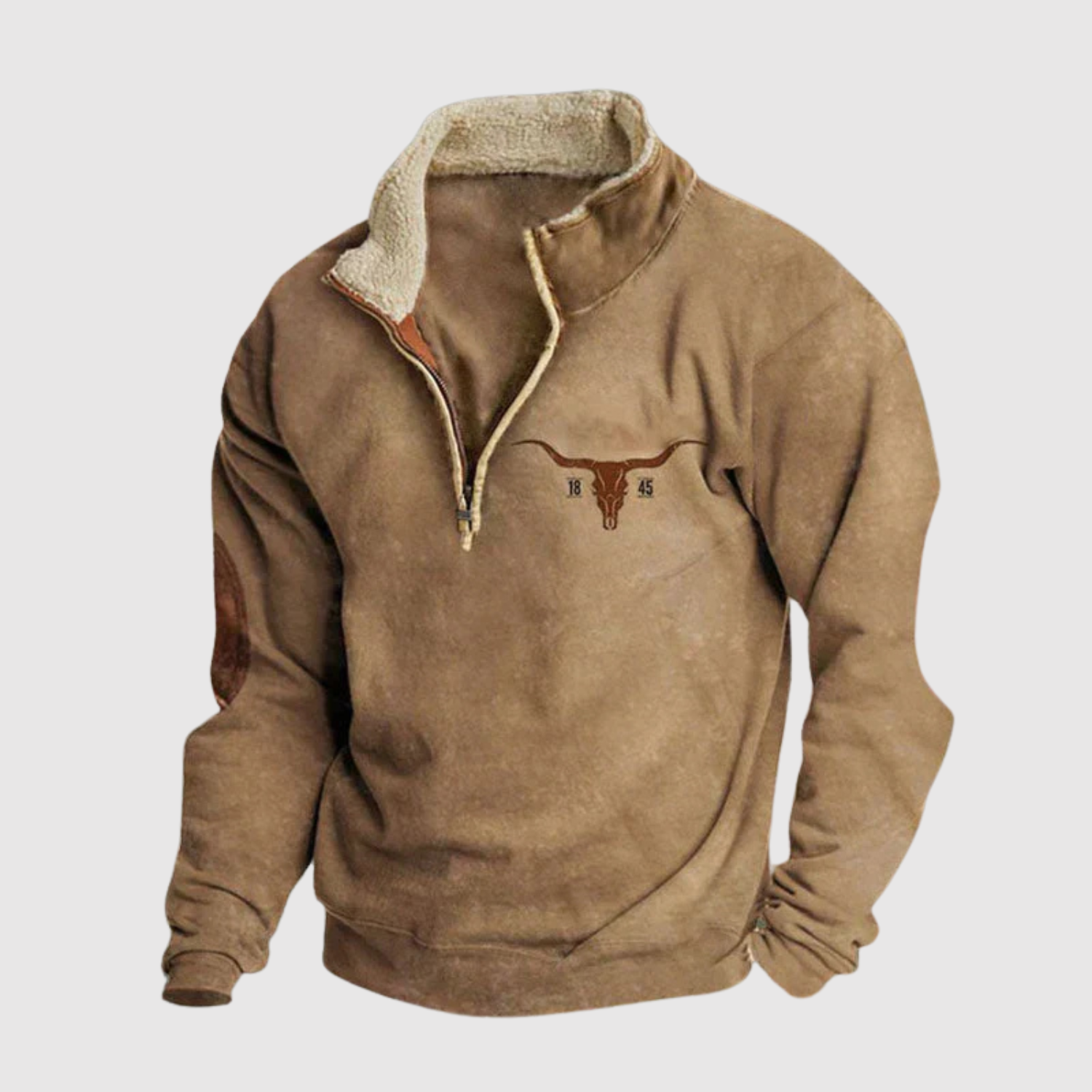 Daniel - Fleece z półzamkiem i kolorowymi rękawami