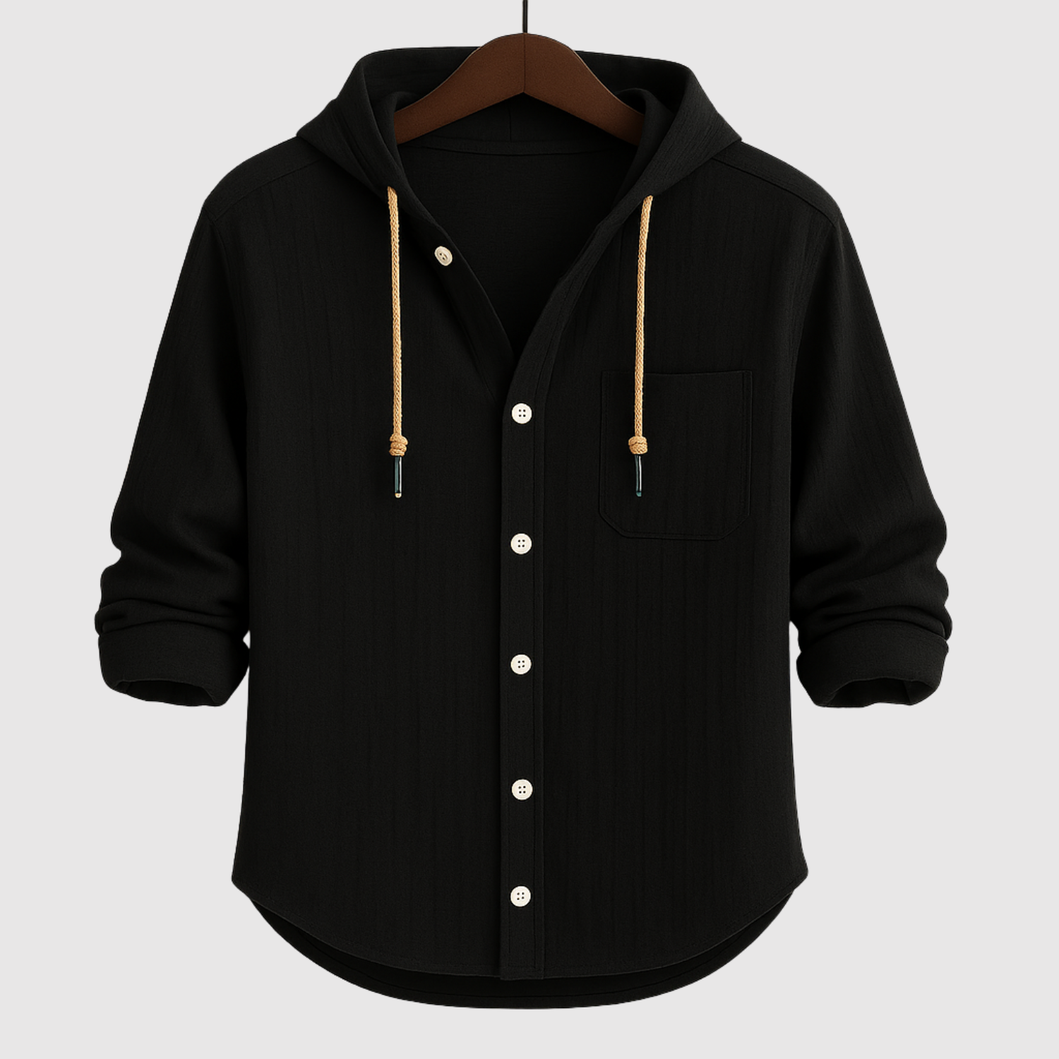 Adrian - Casual męska koszula z kapturem