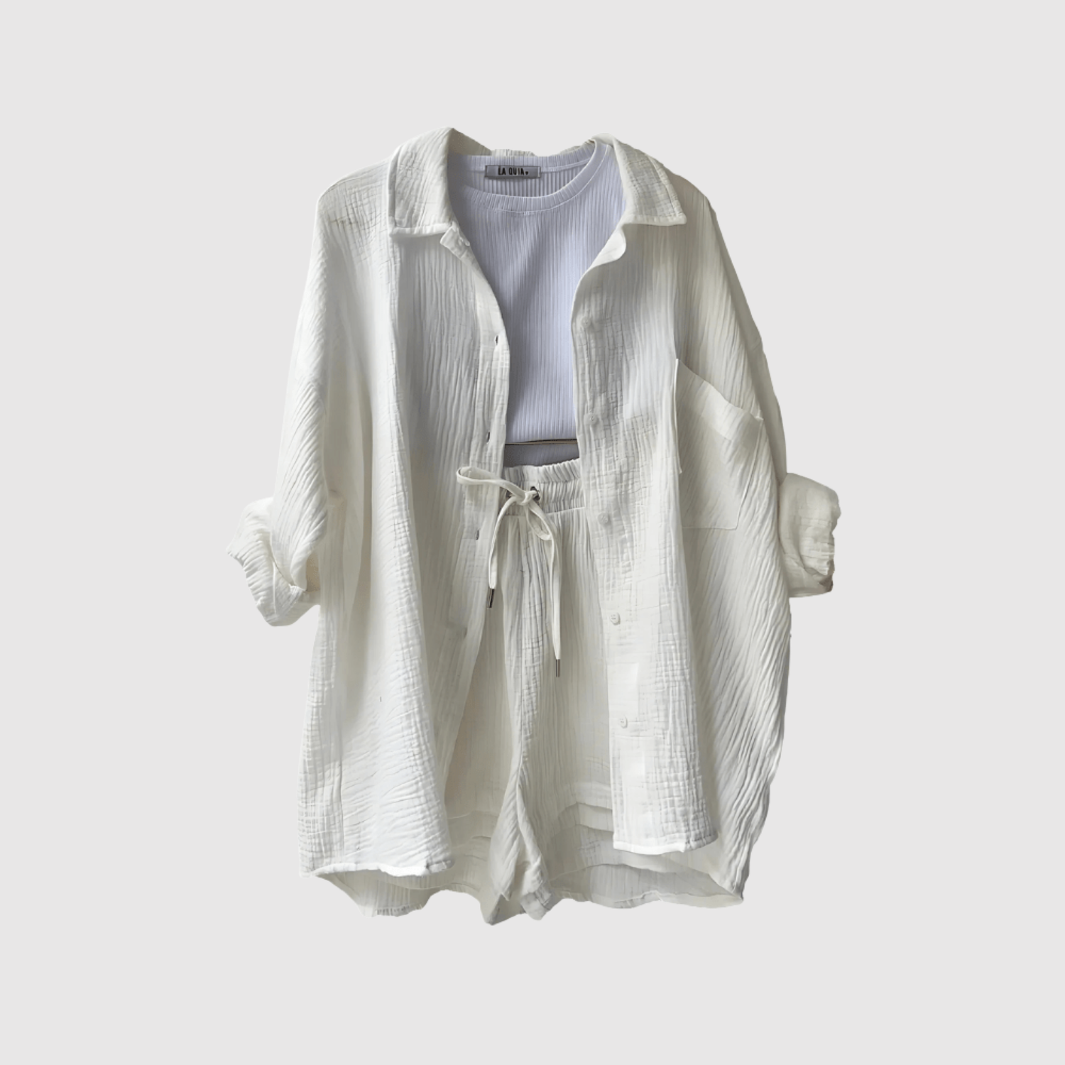 Natálie – Letni i stylowy komplet z koszulą i szortami