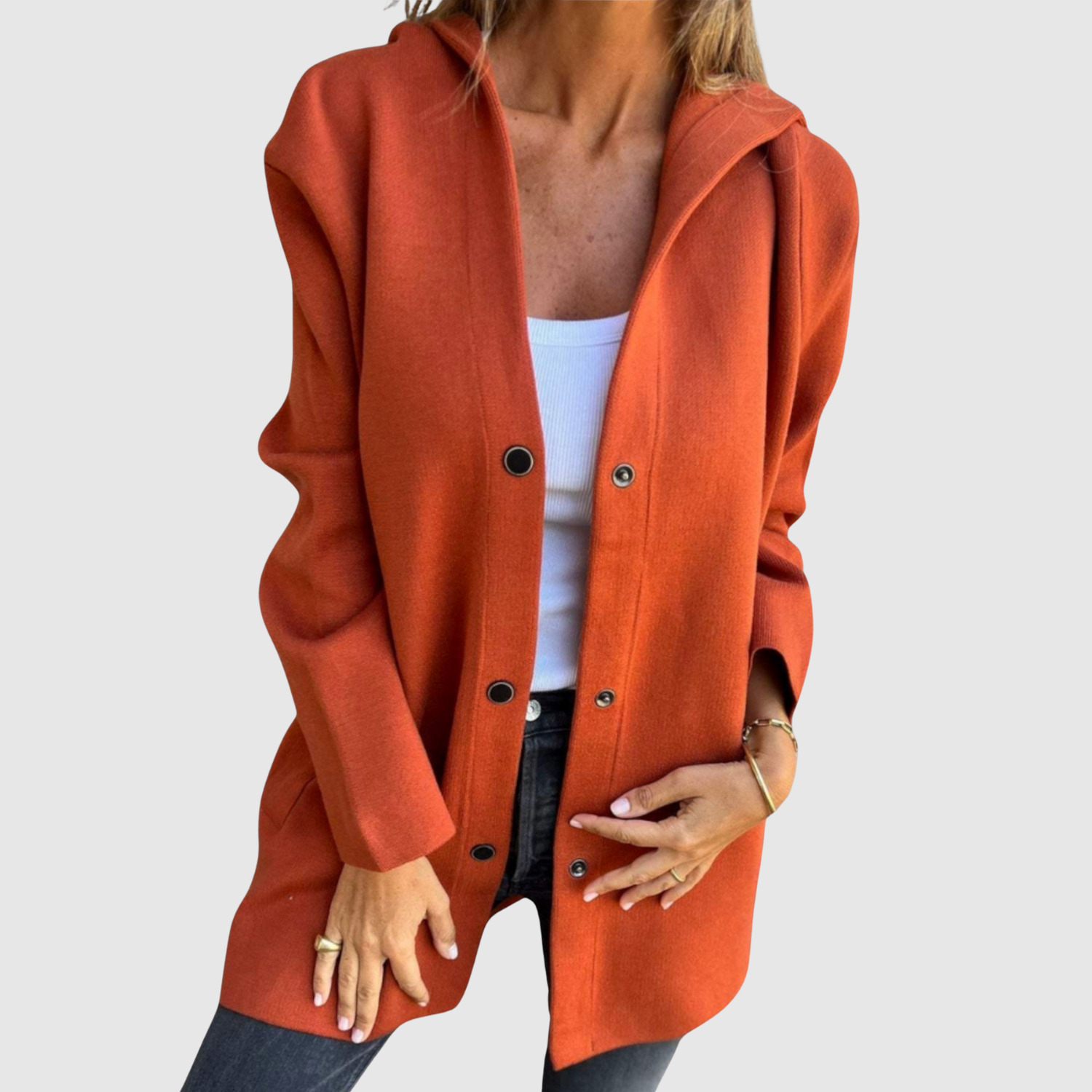 Jelena – Lekka marynarka z plecionym wyglądem i guzikami