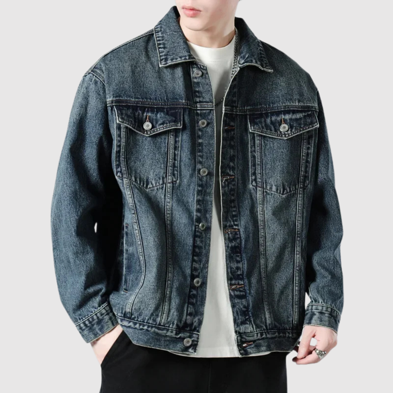 Šimon – retro dżinsowa kurtka z 100% bawełny