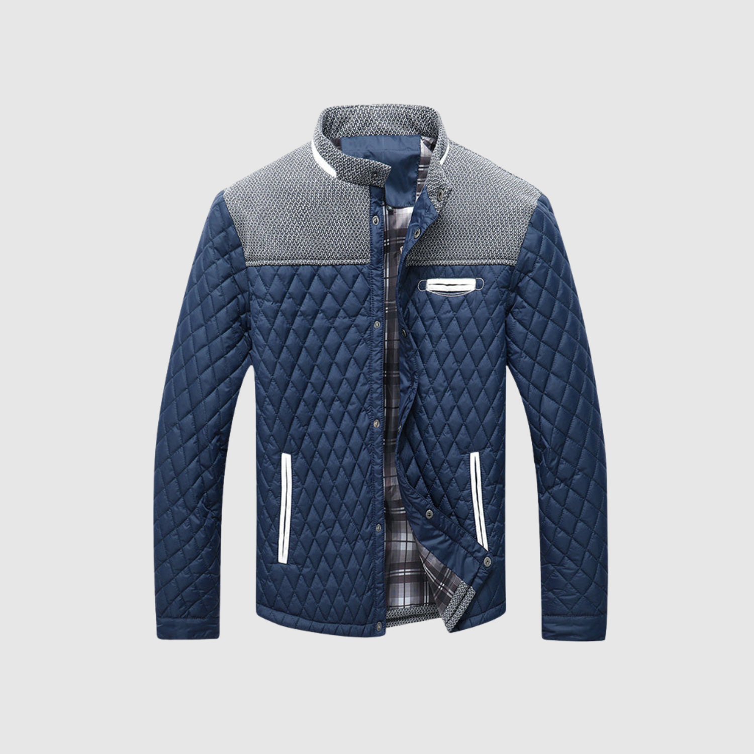 Marek – Męska pikowana kurtka w kratkę