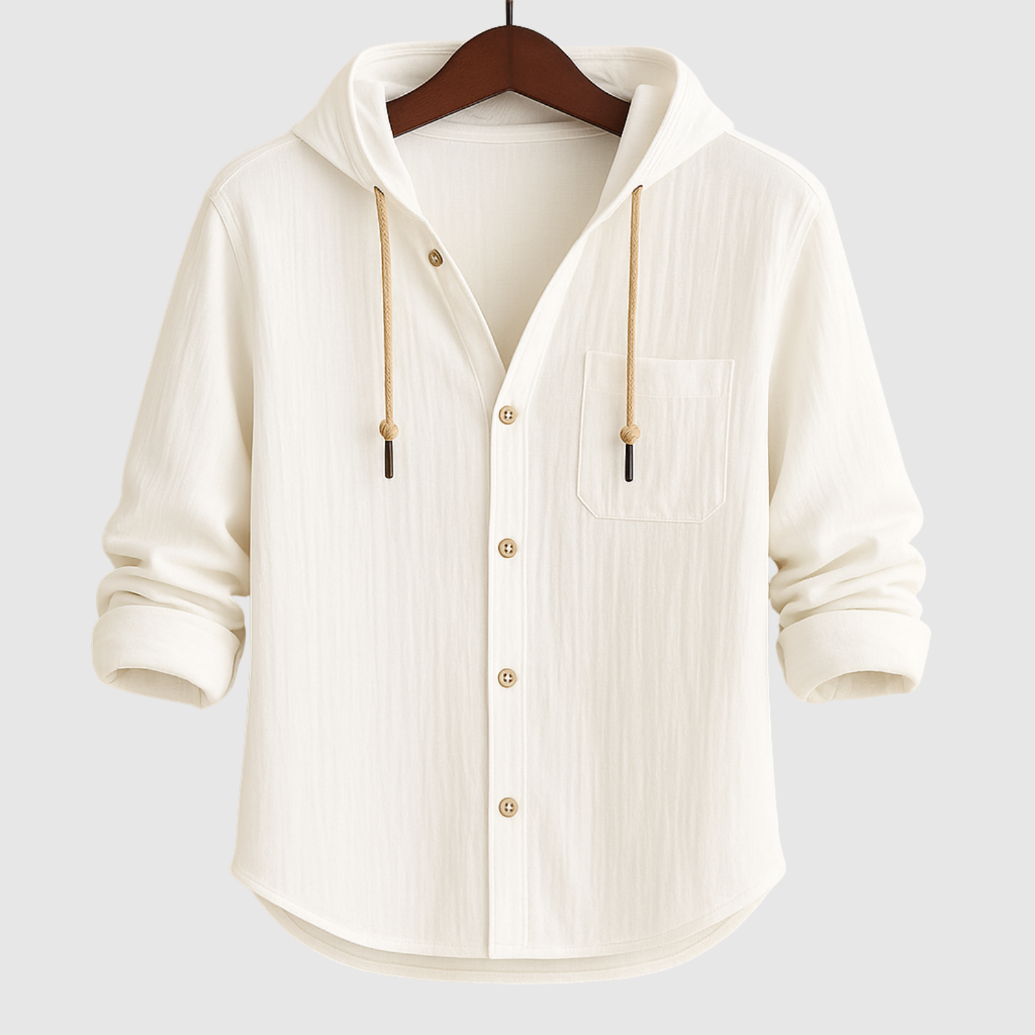 Adrian - Casual męska koszula z kapturem