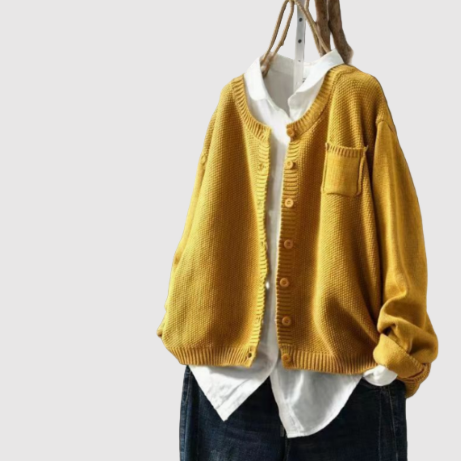 Nora – Klasyczny kardigan z mieszanki bawełny