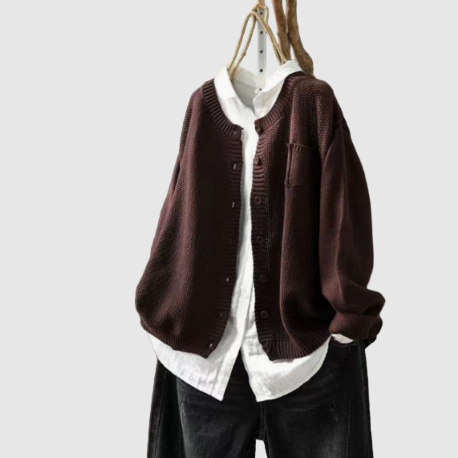 Nora – Klasyczny kardigan z mieszanki bawełny