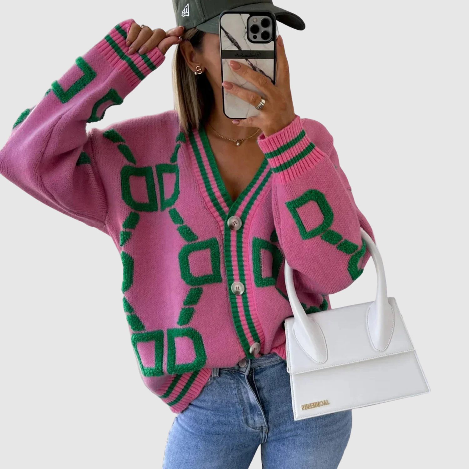 Nora – Kardigan z graficznym wzorem