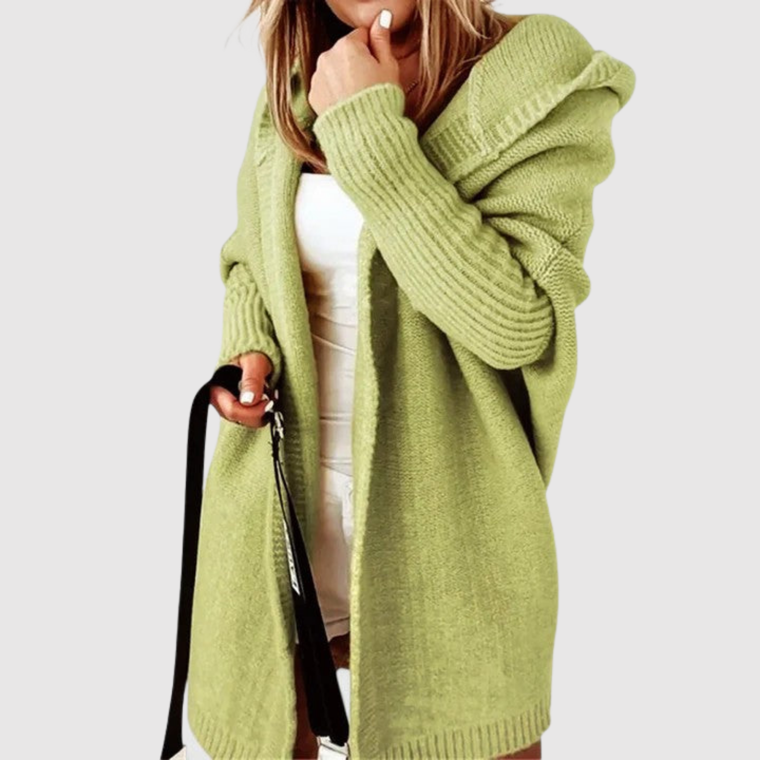 Jelena – Długi kardigan z kapturem