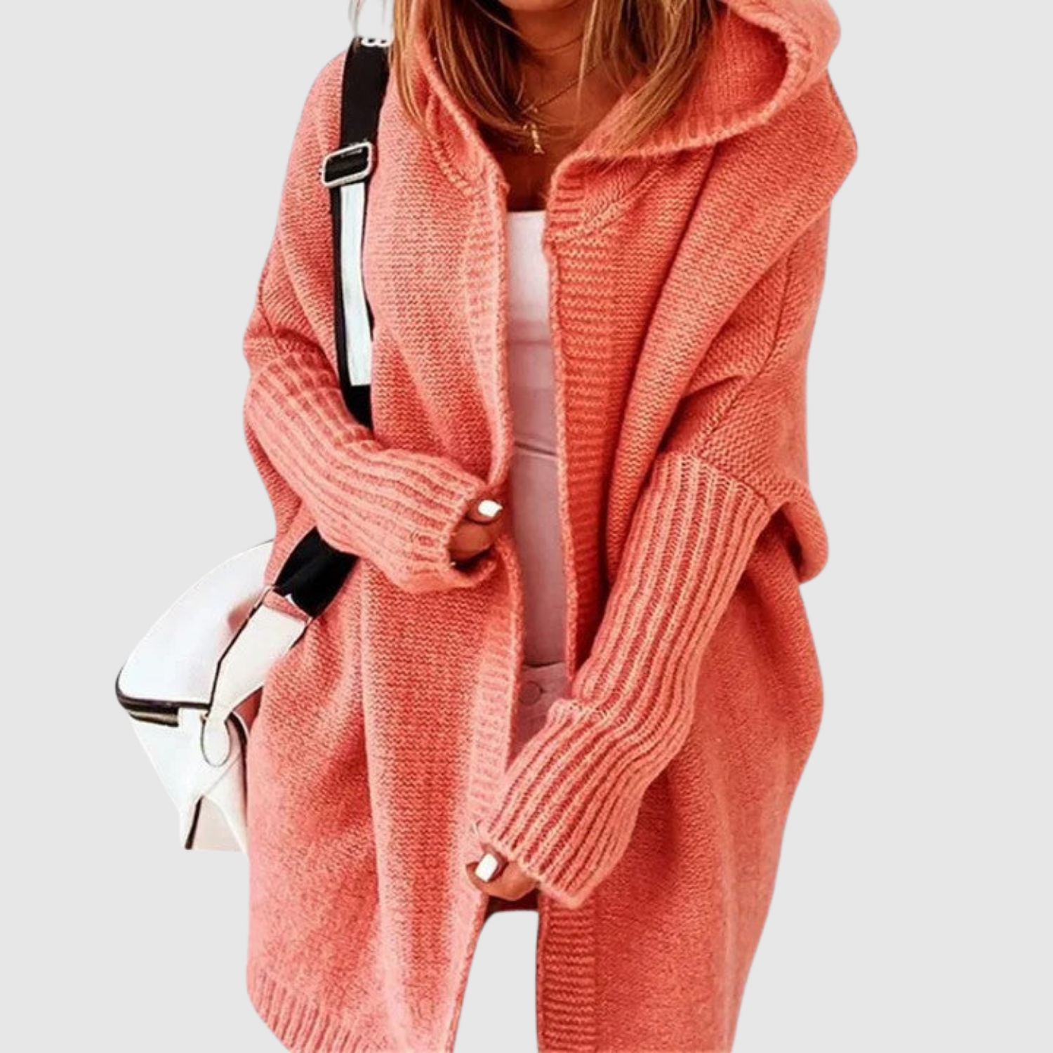 Jelena – Długi kardigan z kapturem