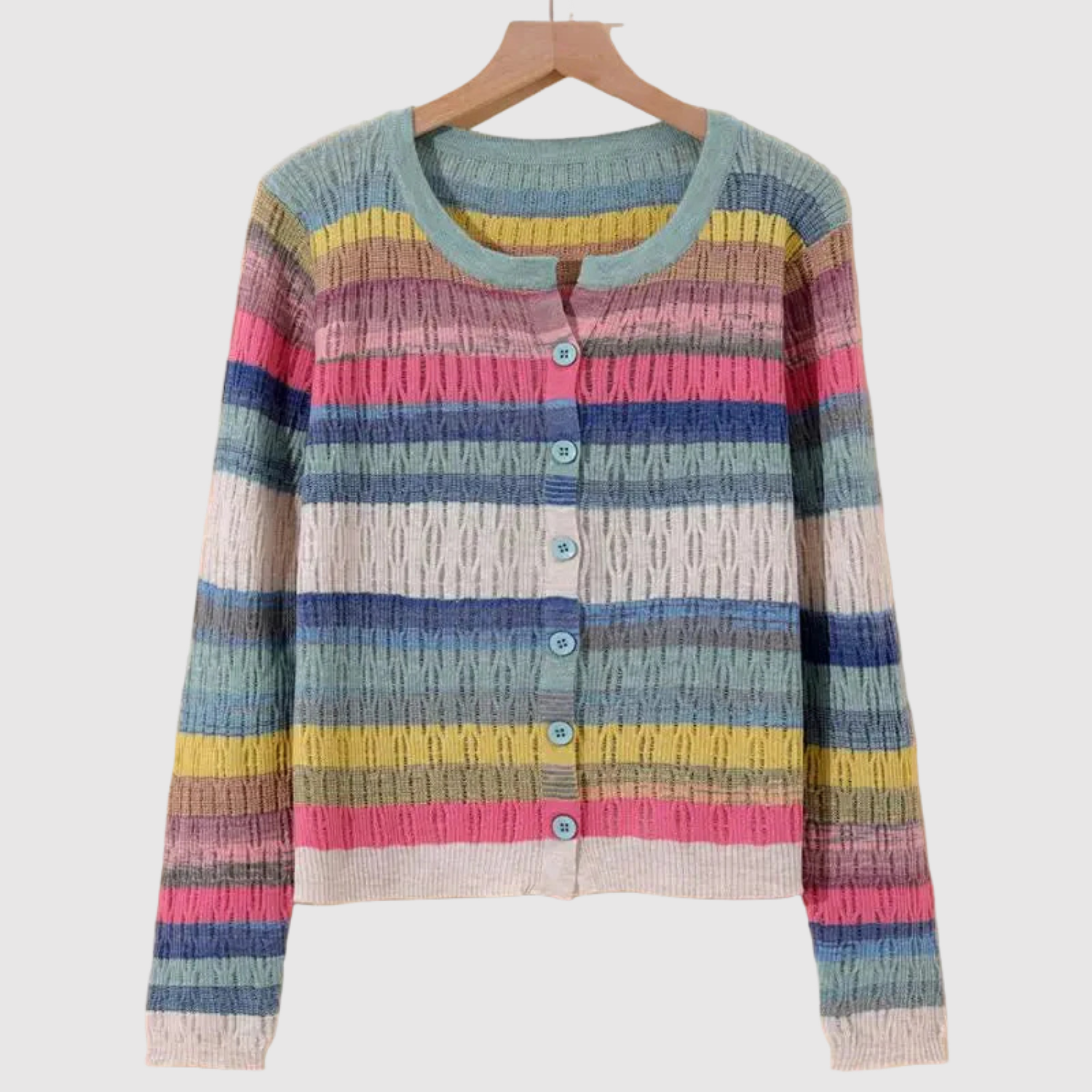 Nora – Pasiasty kardigan w wielu kolorach