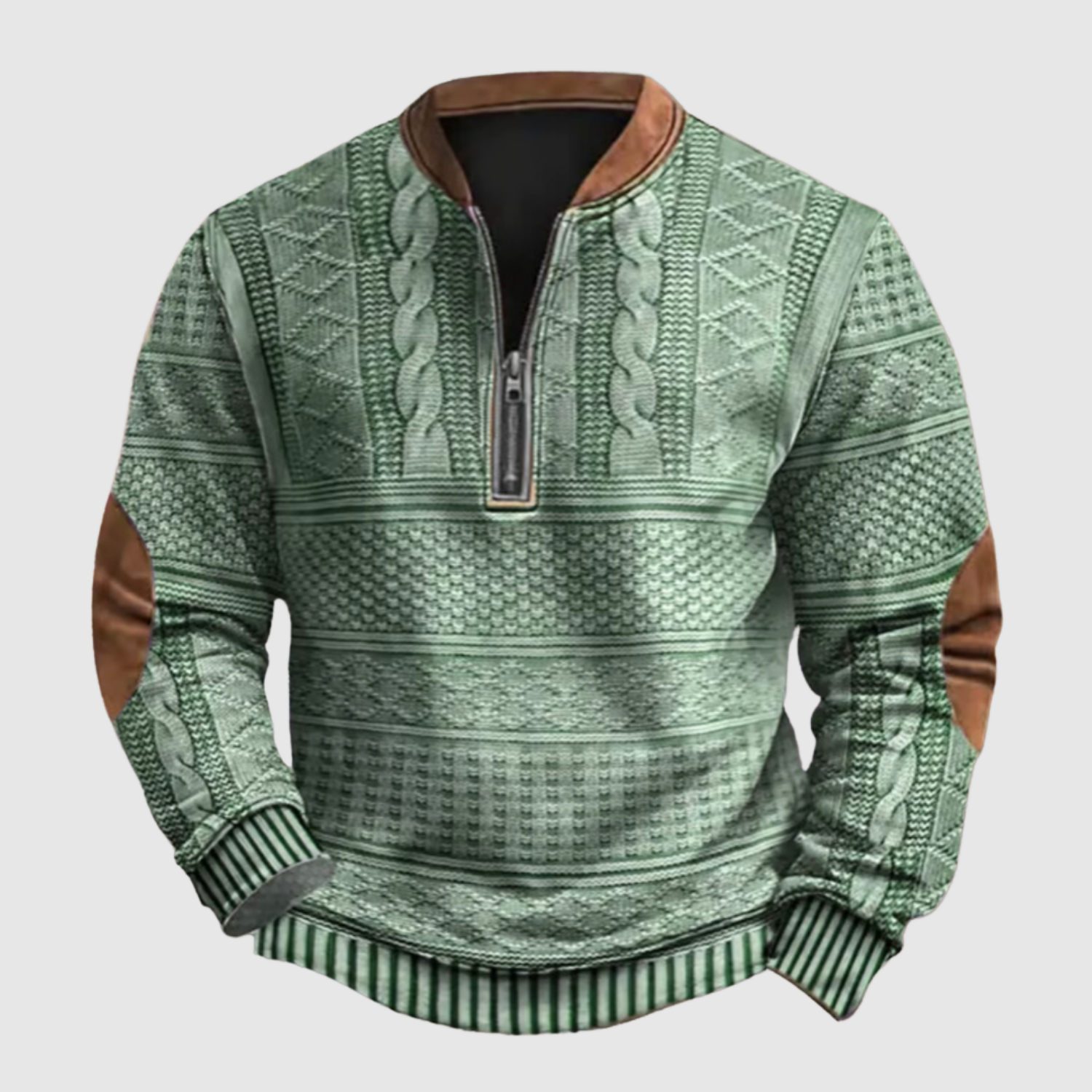 Daniel – Koszula z wzorem i detalem z zamkiem