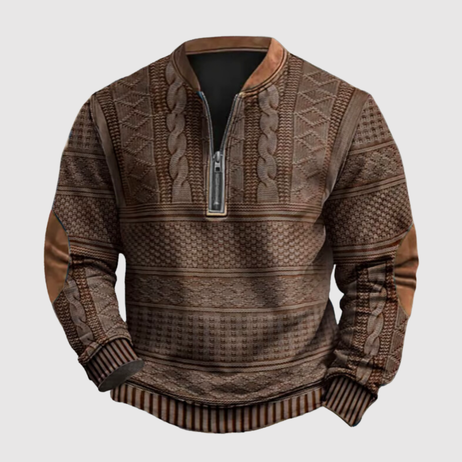 Daniel – Koszula z wzorem i detalem z zamkiem