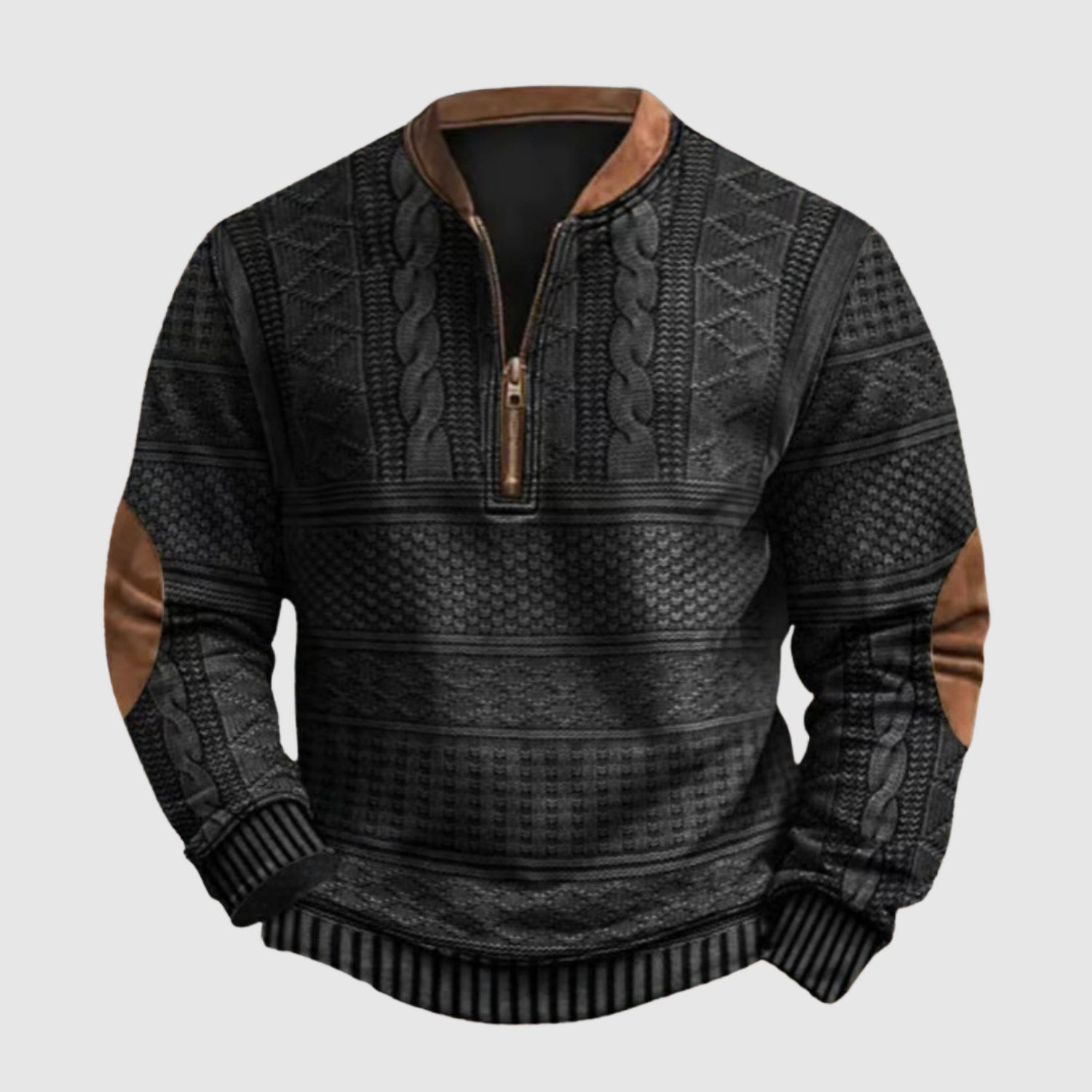 Daniel – Koszula z wzorem i detalem z zamkiem