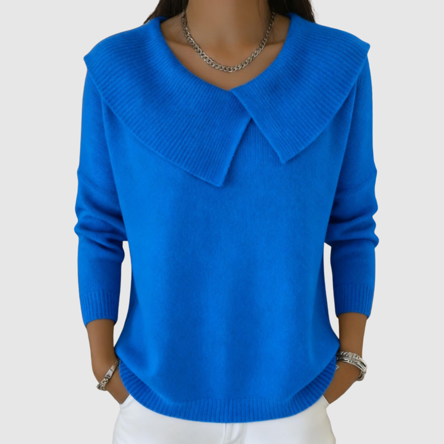 Nora - Elegancki sweter z wyrazistym kołnierzem