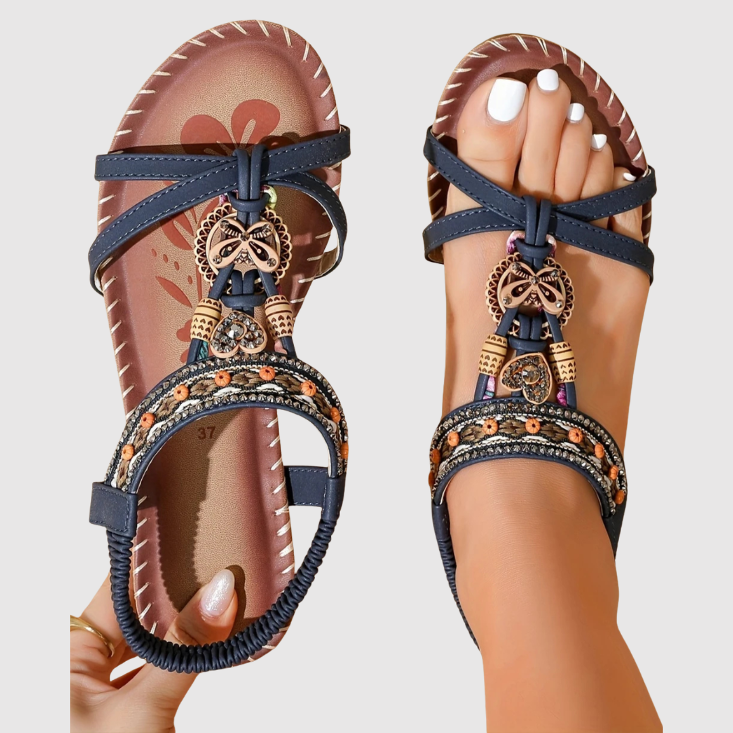 Lara – Boho sandały w ręcznie robionym stylu