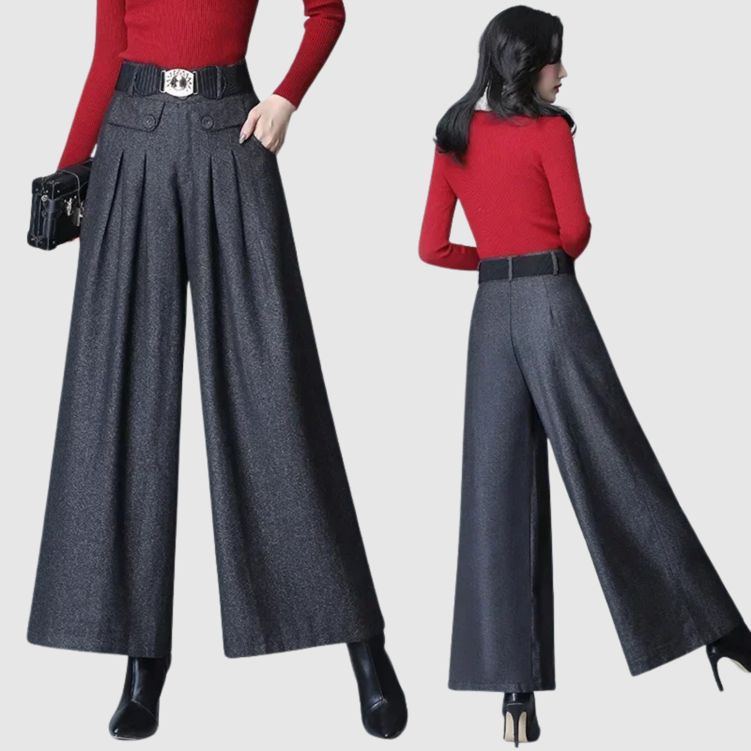 Mira – Szerokie spodnie z wysokim stanem