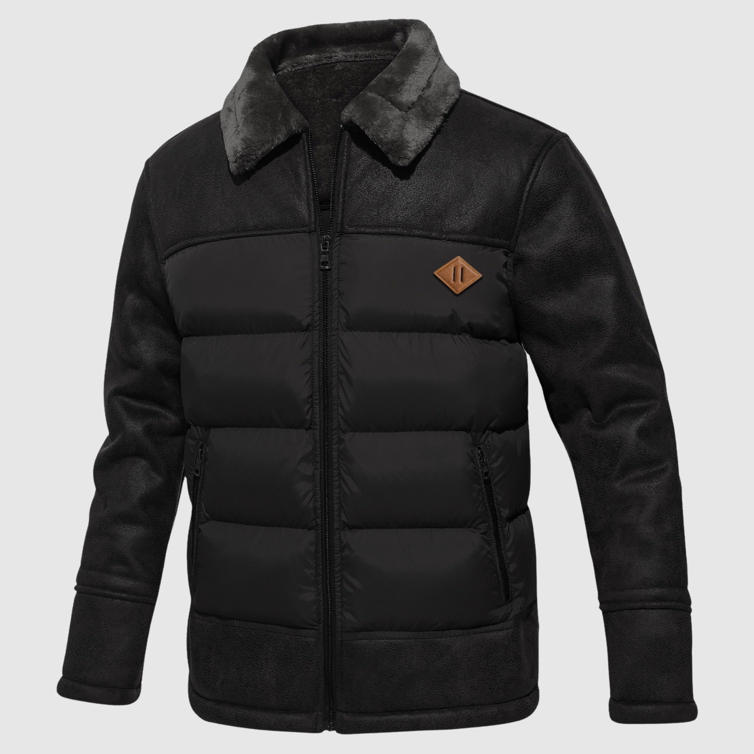 Dorian – Ocieplana zimowa kurtka z puchowym kołnierzem