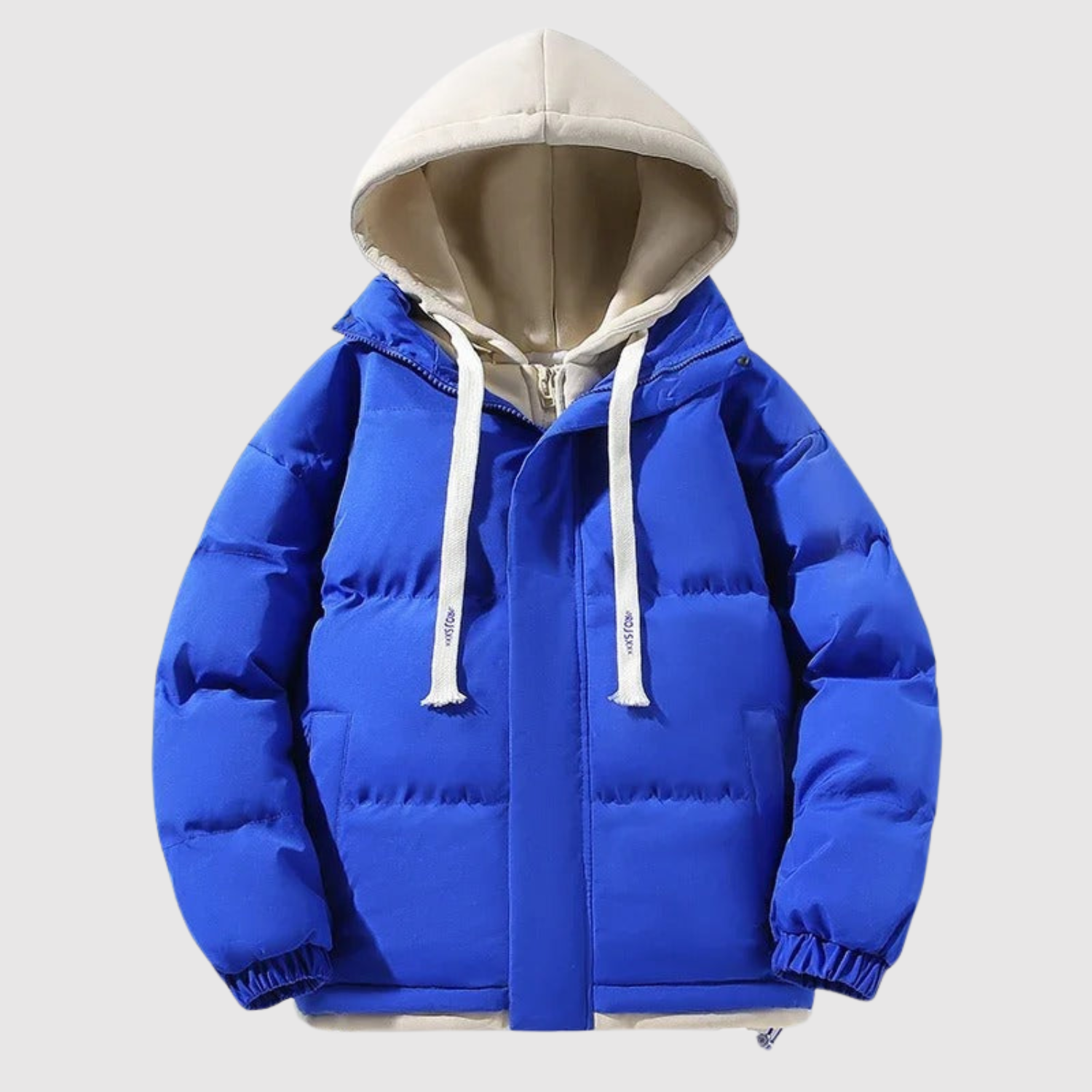 Marek – Kurtka puchowa z kapturem i kontrastowymi detalami