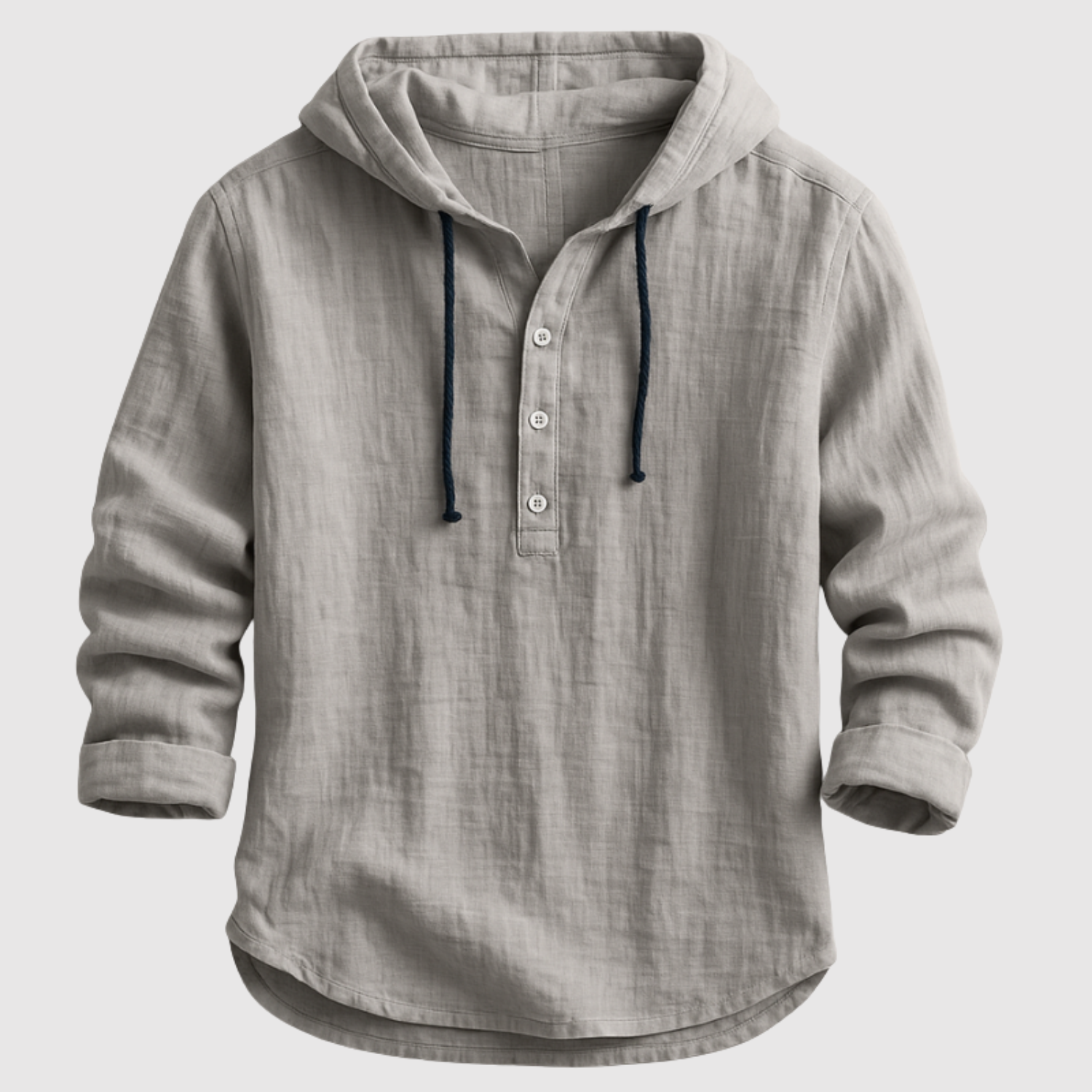Adrian - Elegancka lniana bluzka z kapturem