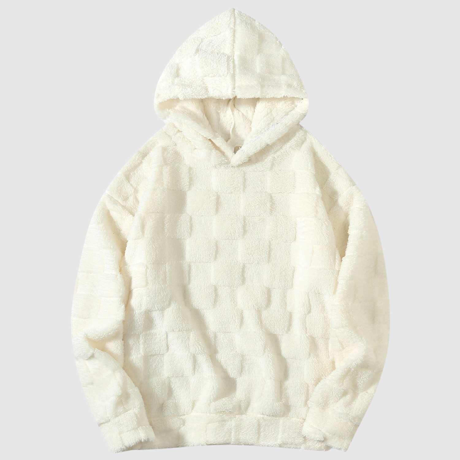 Nina – Miękka bluza w szarym wzorze w kratkę